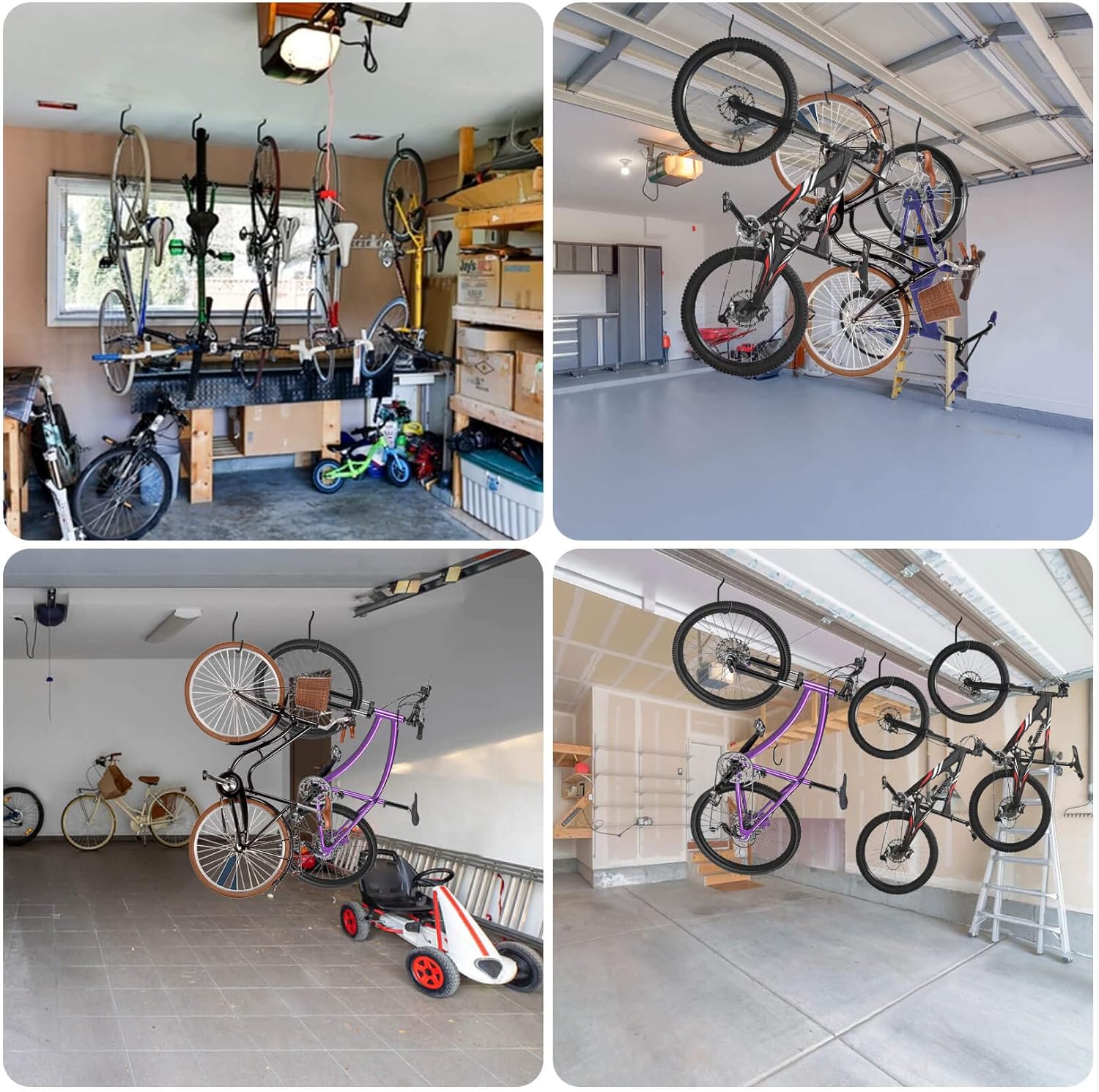 10 Heavy Duty Wall Mount Storage J Hooks - Bicycle & Ladder Hangers, Garden Yard Tools Organizer - Image 5