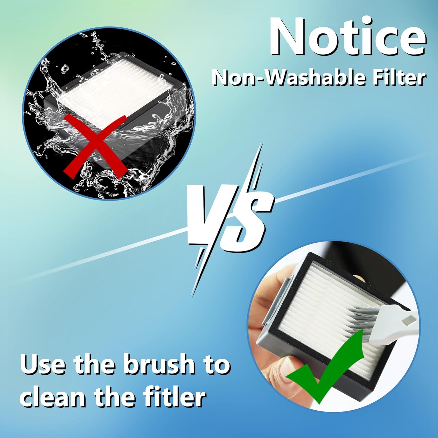 Filters Replacement for i-Robot Roomba E I & J Series i1+ i3 i3+ i4 i5/plus i6 i6+ i7 i7+/plus i8 i8+ E5 E6 E7 Vacuum Cleaner parts 4639161,6 Pack High Efficiency Filters+1 Cleaning Brush - Image 5