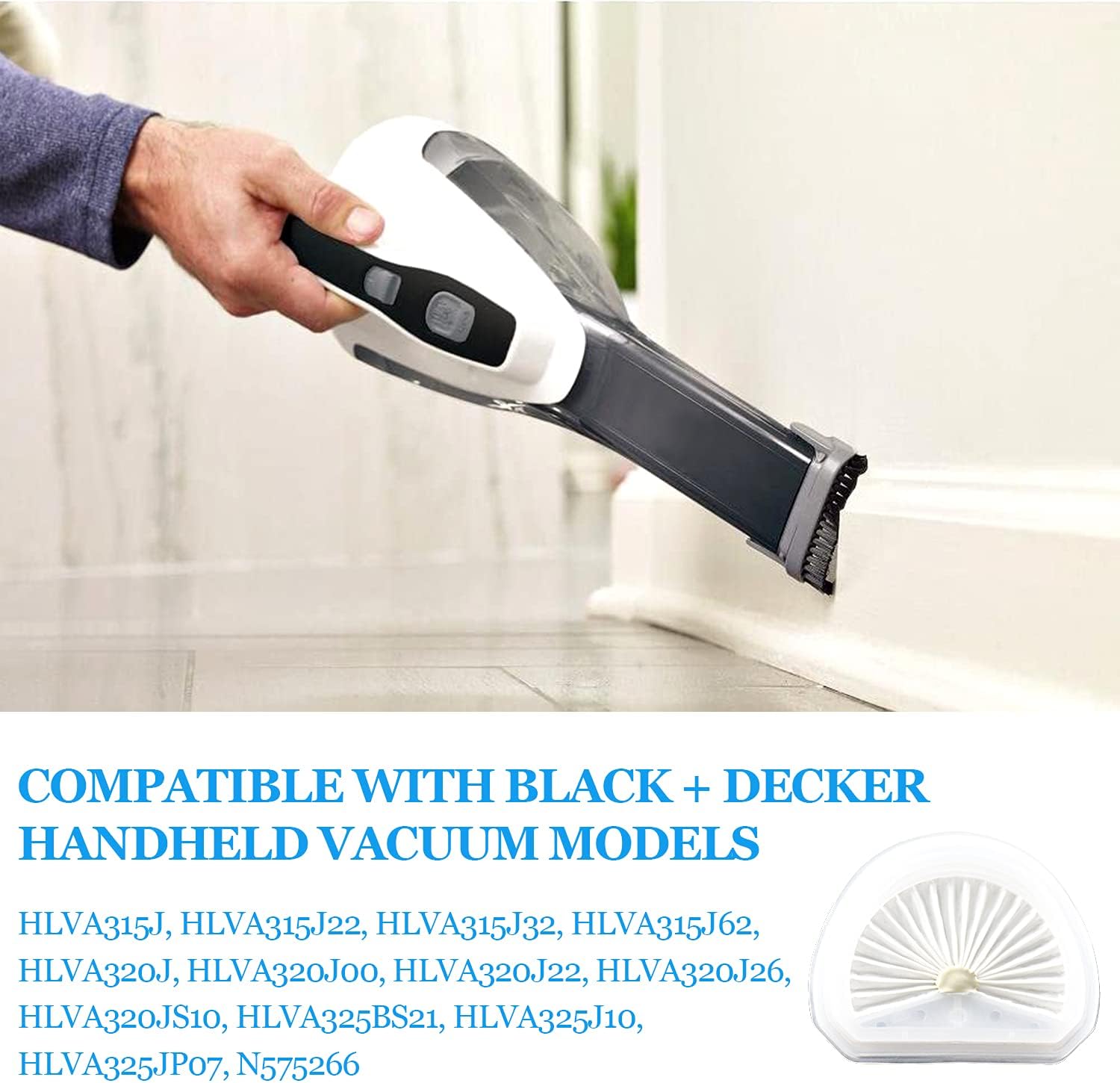 VLPF10 Filter Replacement Compatible with Black and Decker Dustbuster Hand Vacuum Replace Model # HLVA315J HLVA320J00 N575266 (4 Pack) - Image 6