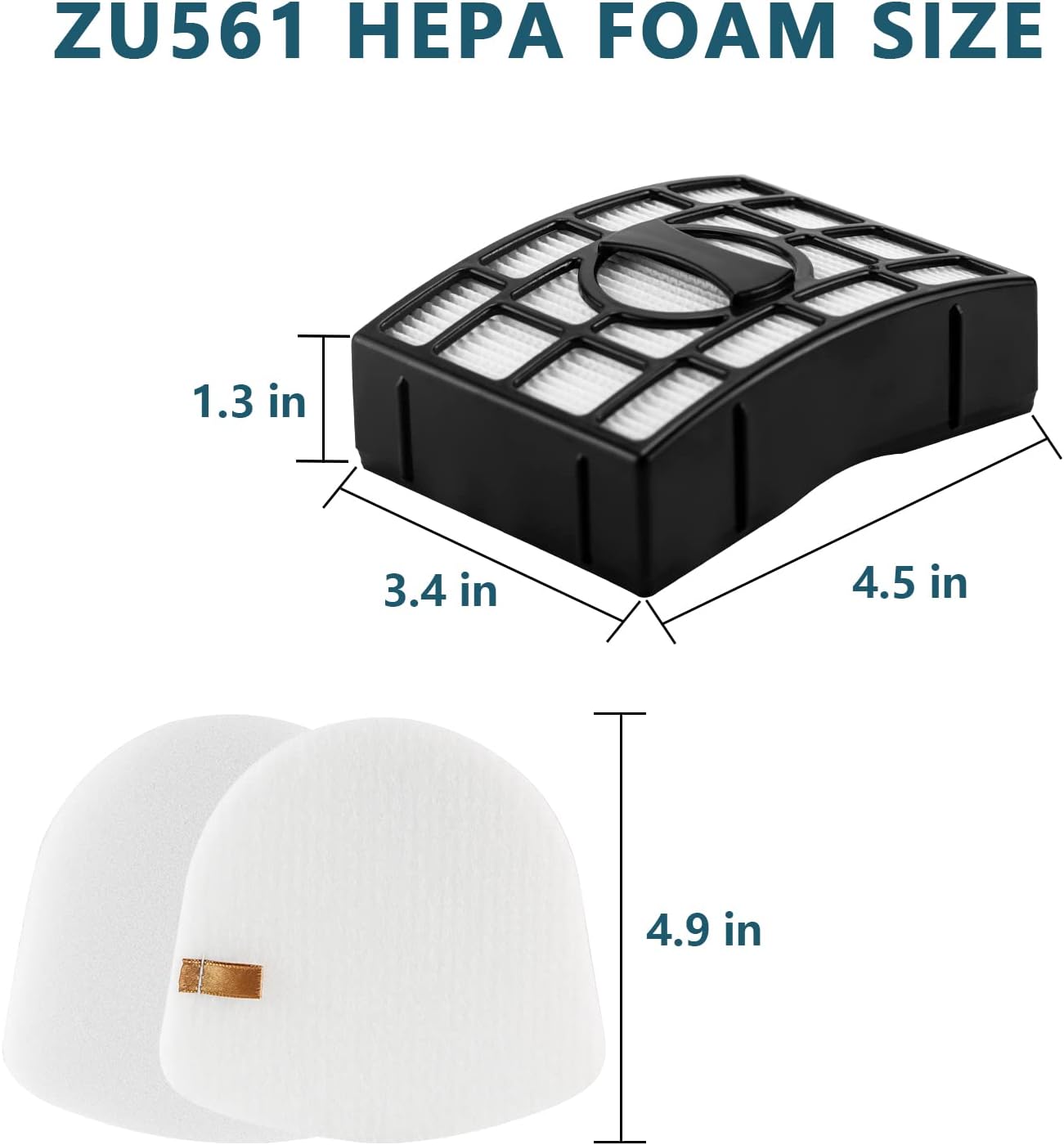 ZU560 Filter Replacement Compatible with Shar-k Rotator Navigator Zero-M Lift-Away Speed Upright Vacuum ZU560C, ZU561, ZU562, ZU572, UV572CCO, UV650, Replaces Part XFFK560, XHEPA560 - Image 7