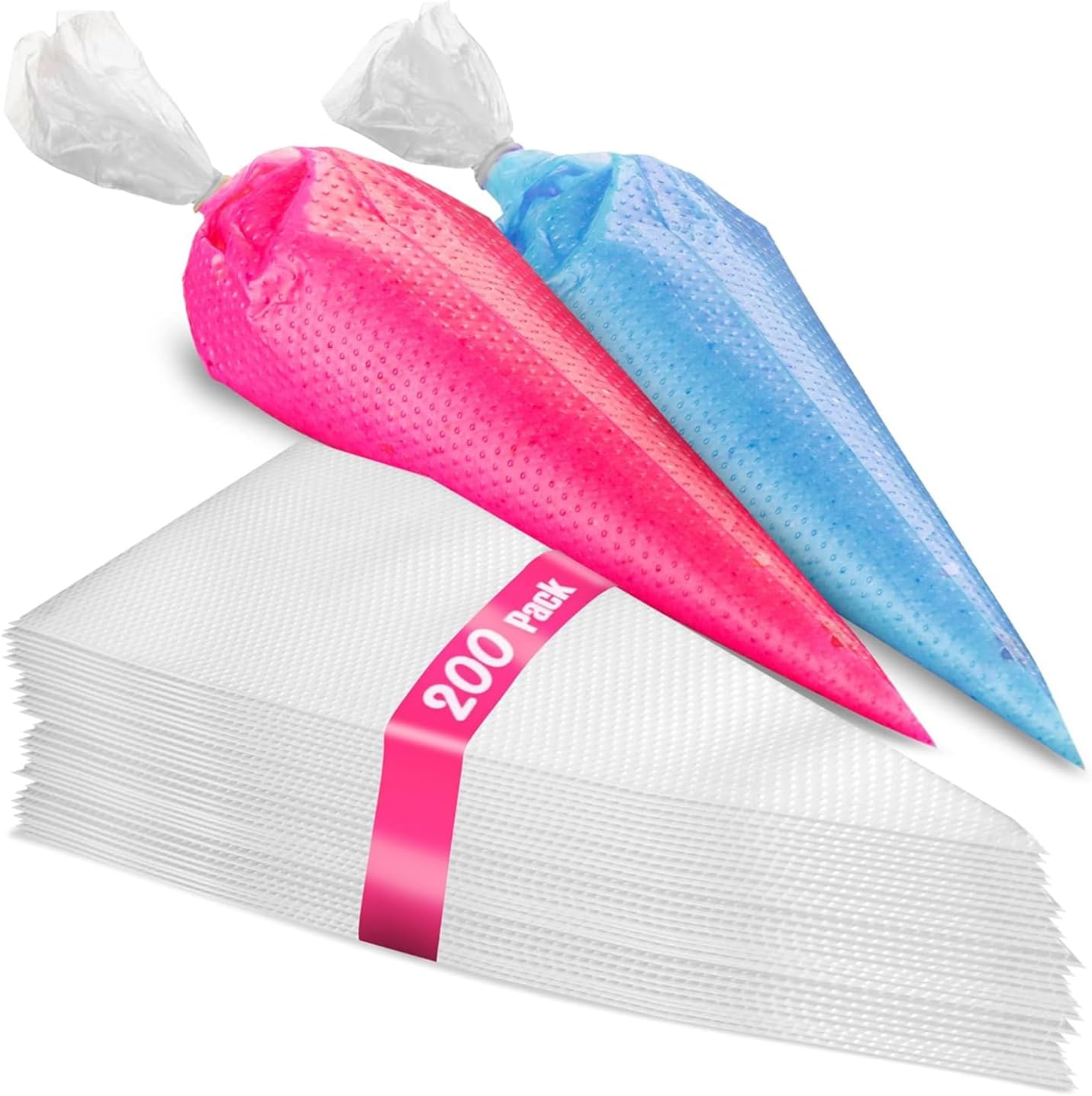 Set of 200 - Anti Burst Piping Bags 12 Inch -  Tipless Icing Bags - Durable Frosting Piping Bag Tools - Pastry and Cookie Decorating Supplies - Image 1