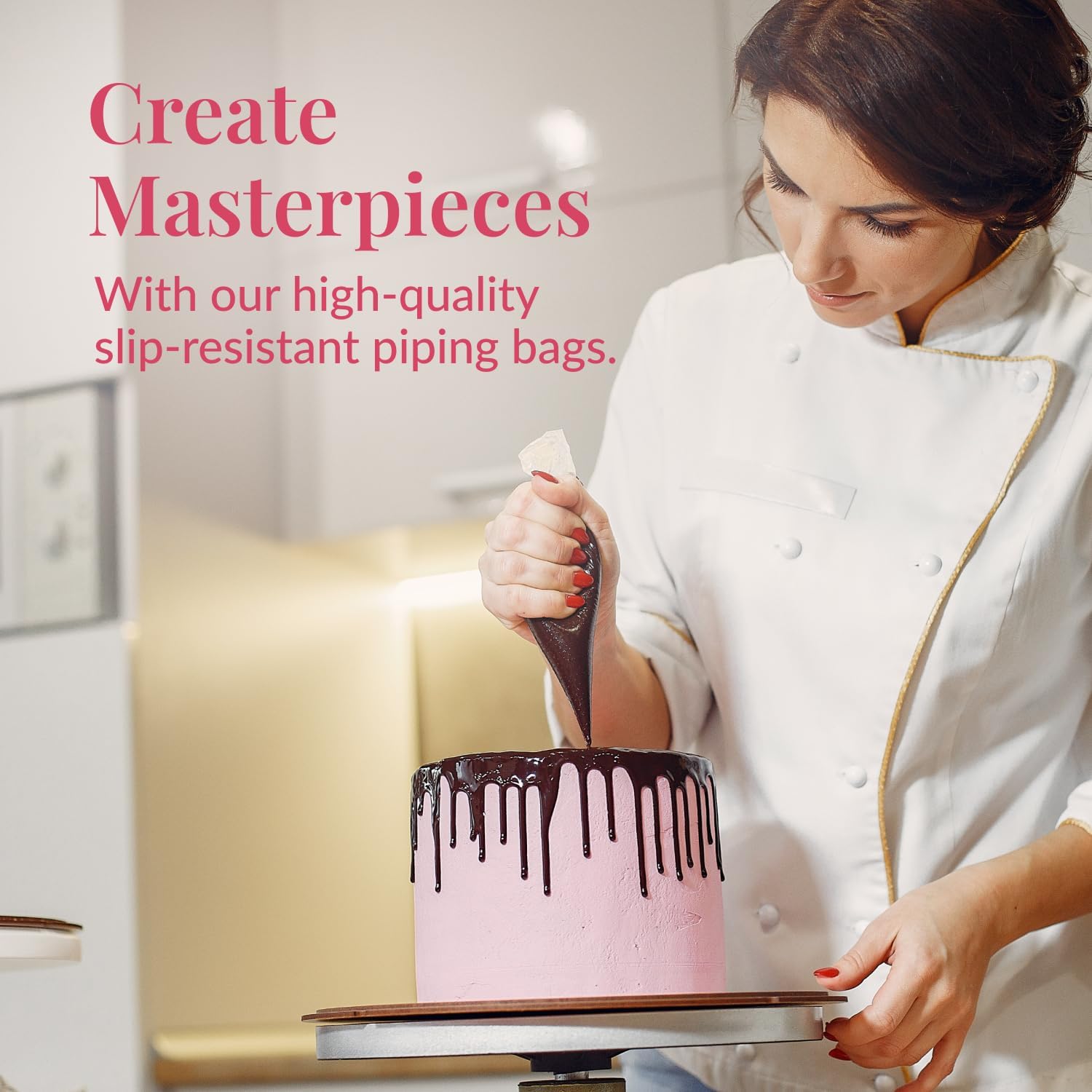 Set of 200 - Anti Burst Piping Bags 12 Inch -  Tipless Icing Bags - Durable Frosting Piping Bag Tools - Pastry and Cookie Decorating Supplies - Image 2