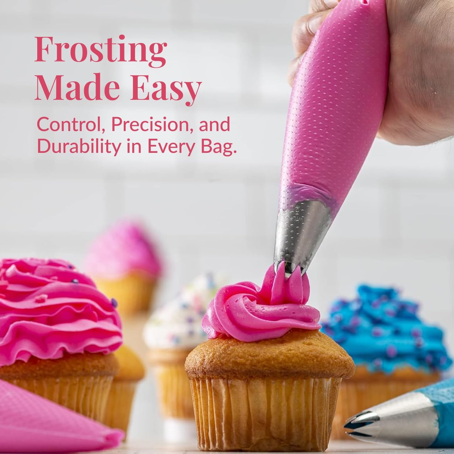 Set of 200 - Anti Burst Piping Bags 12 Inch -  Tipless Icing Bags - Durable Frosting Piping Bag Tools - Pastry and Cookie Decorating Supplies - Image 4