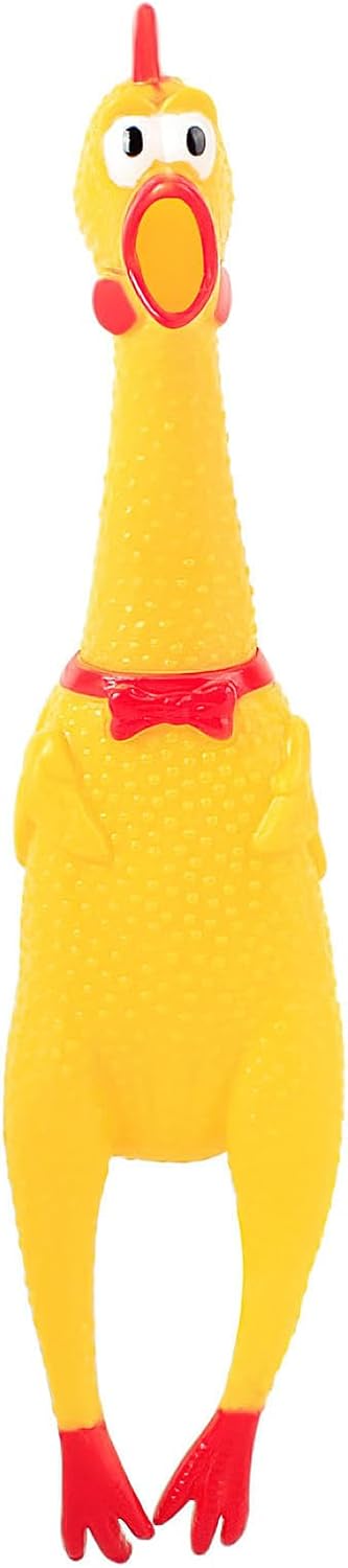 Screaming Chicken, Squeaky Chicken Dog Toys Gag Gifts Prank Novelty Toy Party Favors for Kids Adults April Fools Pranks Easter Goodie Bag Fillers Easter Basket Stuffers - Image 1