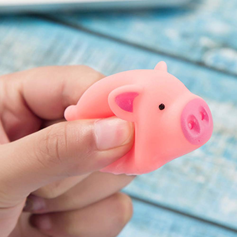 20 PCS Mini Squishies Pig Bath Toys, Pink Rubber Squeaky Baby Bathtub Toys for Baby Shower Party Favors - Image 3