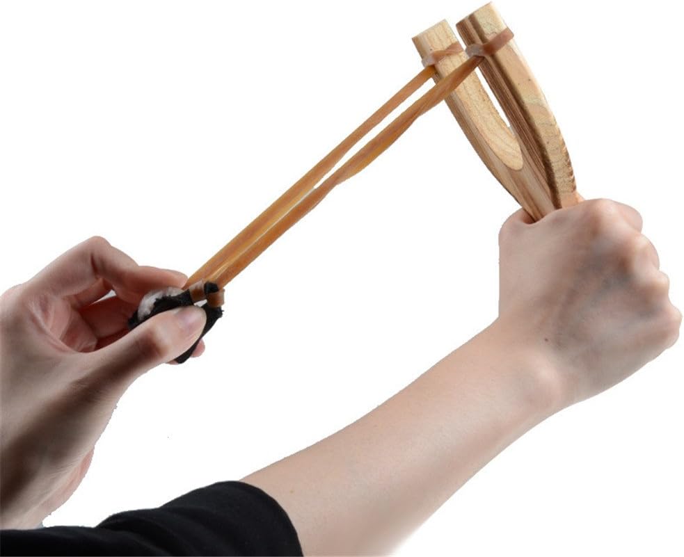 Wooden Slingshot, 2PCS Solid Wood Slingshot with Classic Construction for Outdoor Hunting Sports, Camping, Shooting, Hiking for Adults - Image 4
