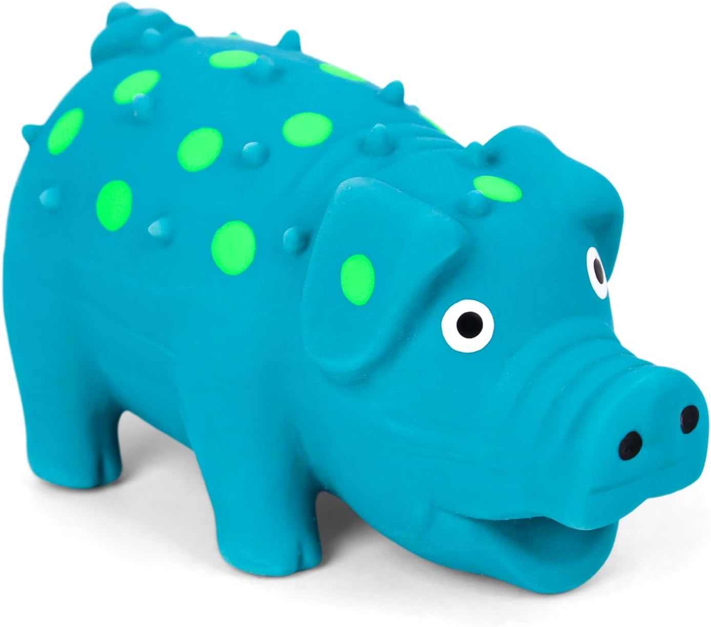 Squeaky Latex Grunting Pig Dog Toy, 4 Inch Small Blue Prank Gifts Puppy Chew Toys Rubber Squeeze Gift for Dogs - Image 1