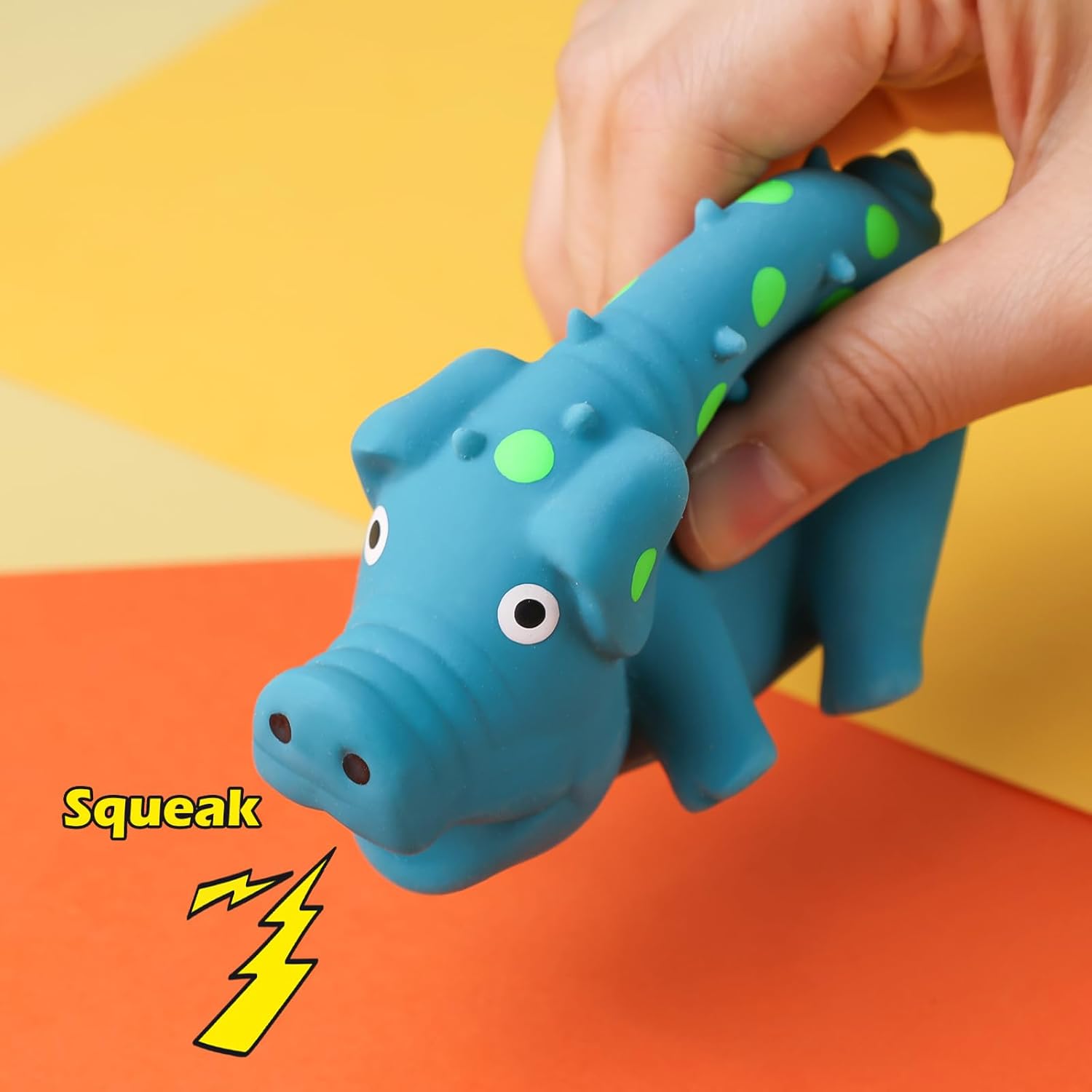 Squeaky Latex Grunting Pig Dog Toy, 4 Inch Small Blue Prank Gifts Puppy Chew Toys Rubber Squeeze Gift for Dogs - Image 5