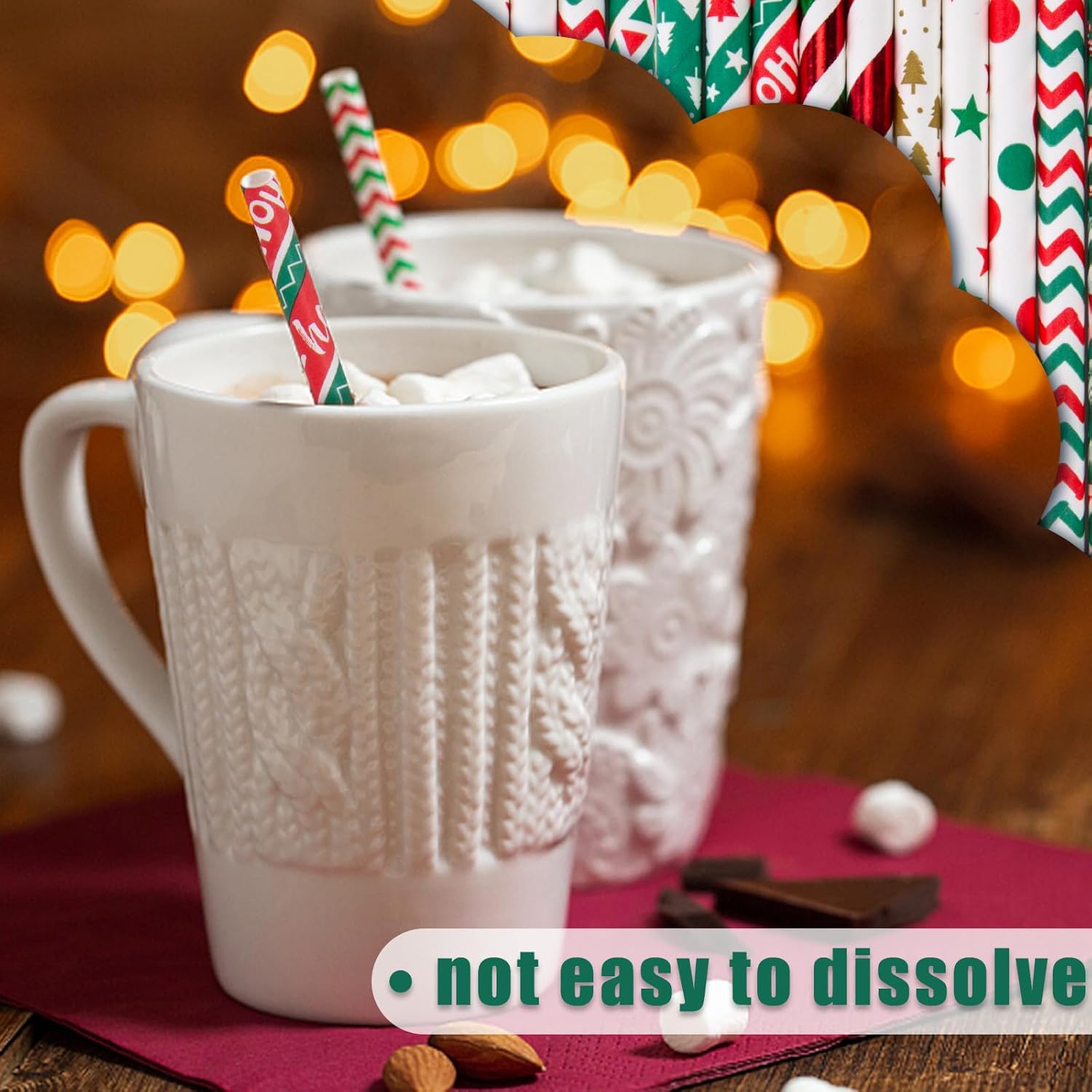 Christmas Paper Straws, Stripe Holiday Straws Bulk in 10 Styles for Drinking, Xmas Party Supplies, DIY Crafts, 125PCS - Image 4