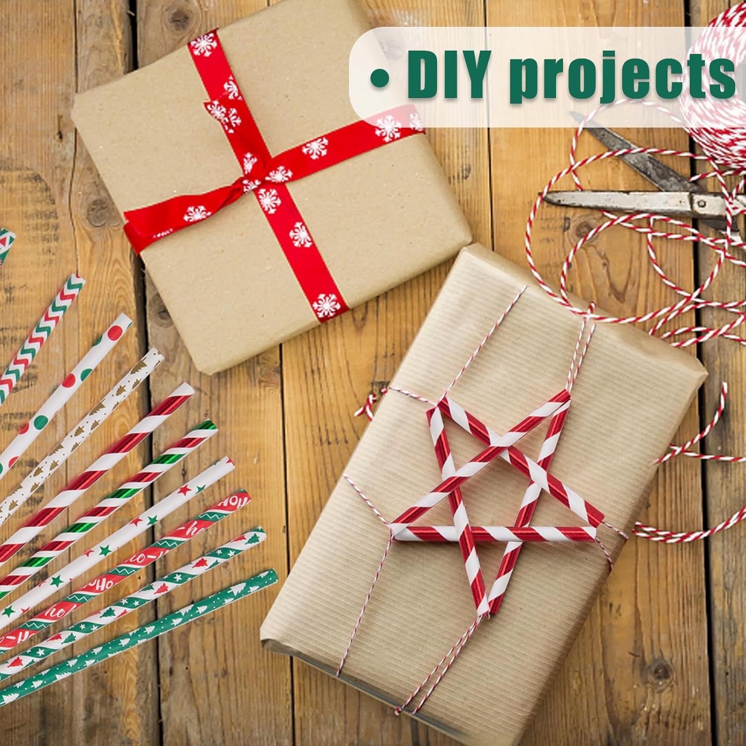 Christmas Paper Straws, Stripe Holiday Straws Bulk in 10 Styles for Drinking, Xmas Party Supplies, DIY Crafts, 125PCS - Image 6
