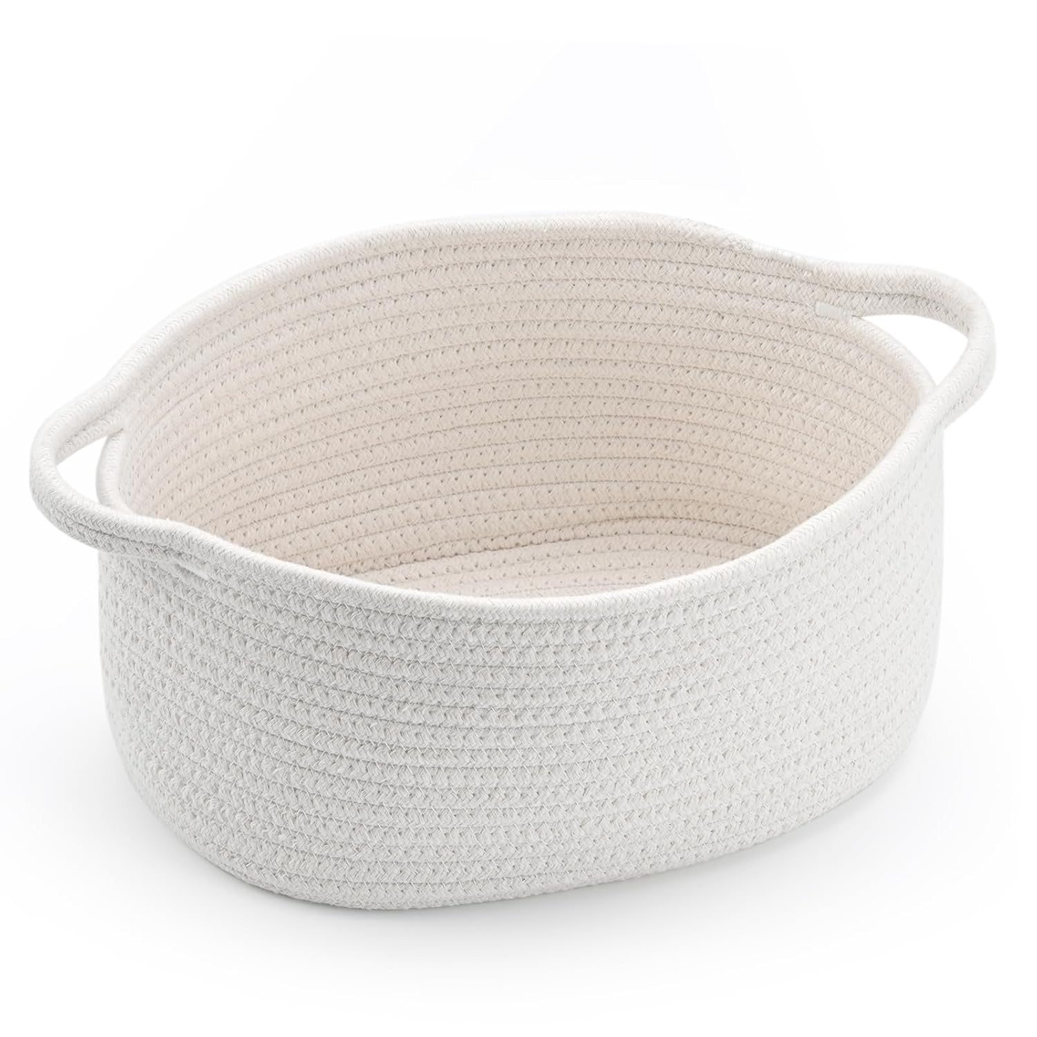 Cute Woven Easter Basket with Handle, Baskets for Gifts Empty, Present Containers for Raffle Baby Shower Burr Basket, Decorative Organizer Box for Storage Baby Toy, 13