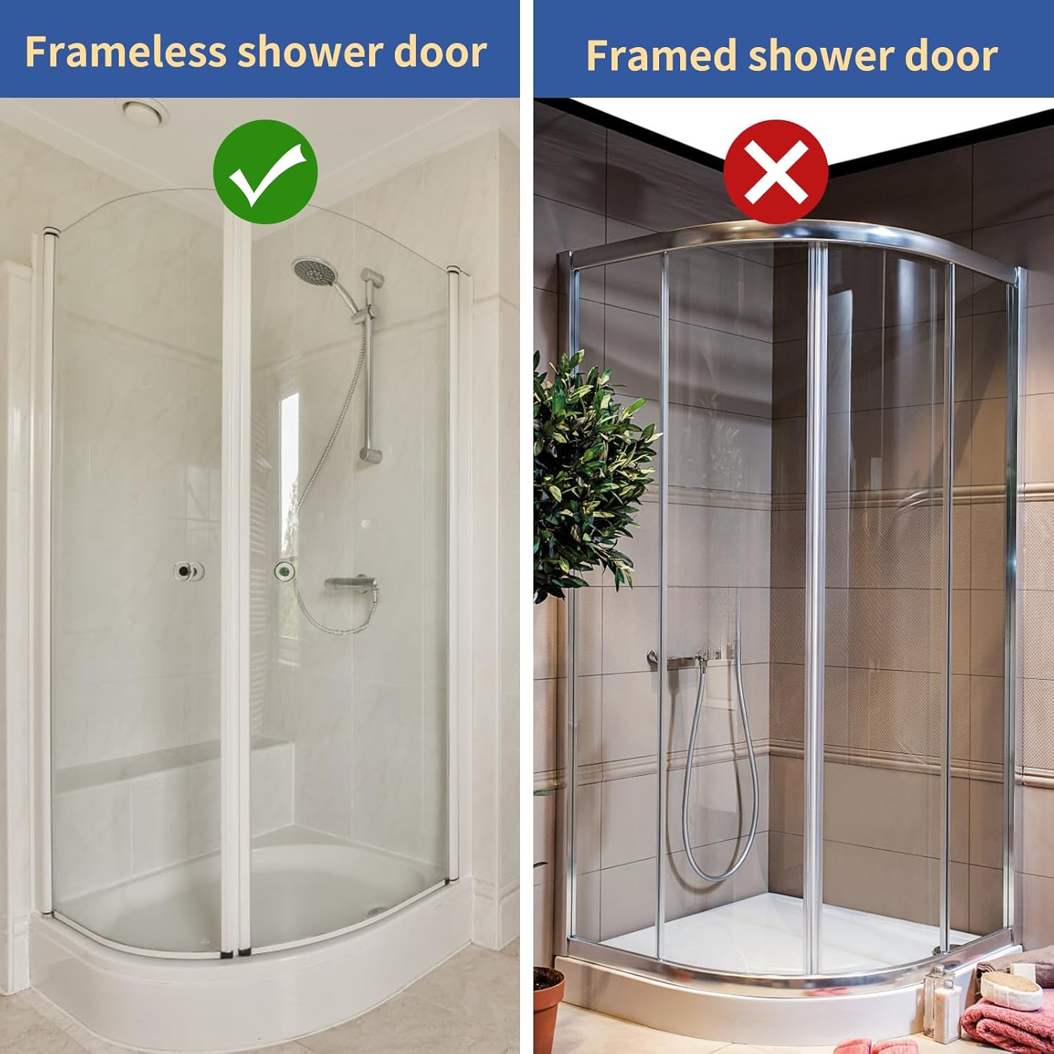 Shower Door Towel Hook Extended Length, No Drilling & Adhesive Needed Stainless Steel Bathroom Hangers for Frameless Shower Stall Wall - Image 7