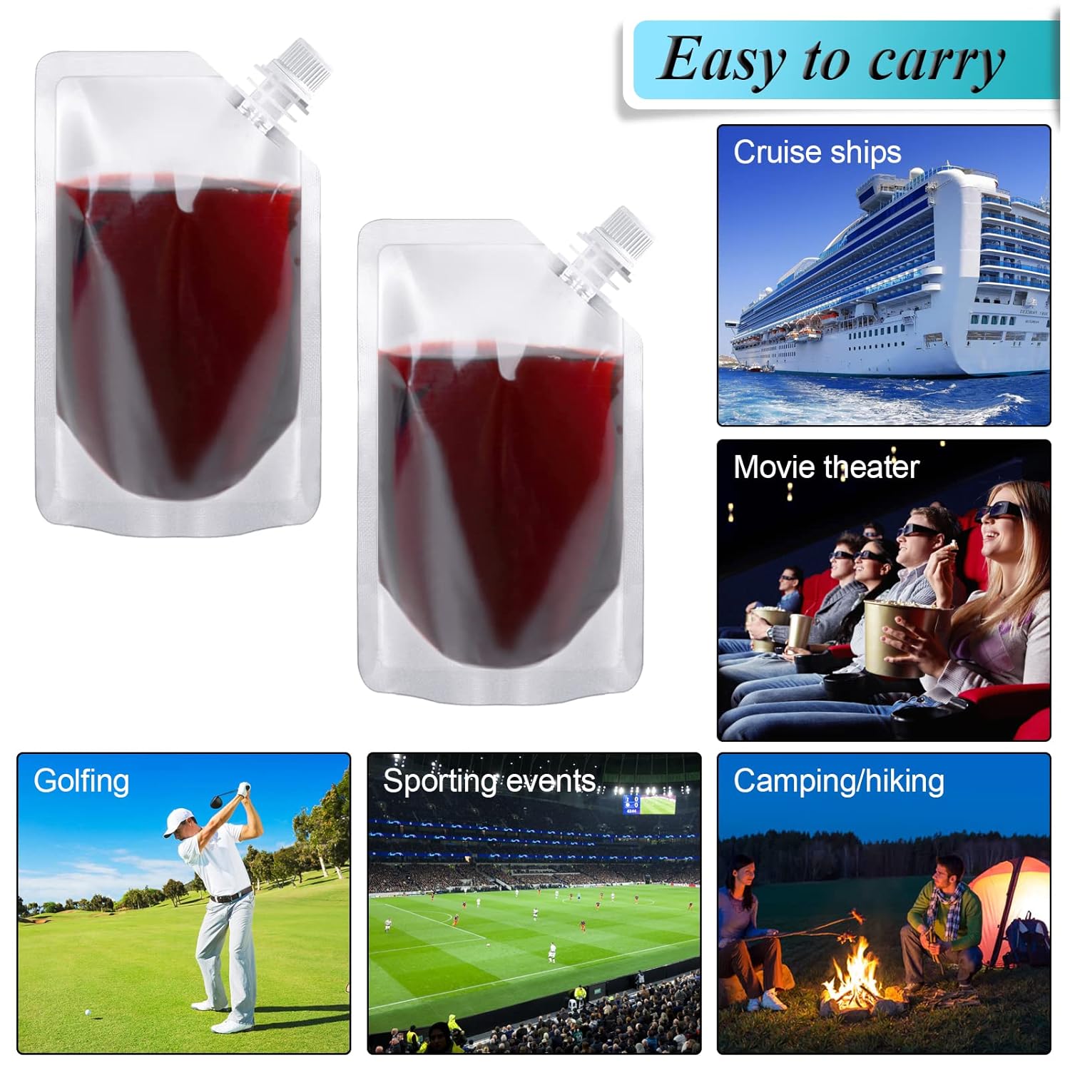 24 Pcs Plastic Flasks, 8 Oz Concealable and Reusable Drink Pouches, Leak-Proof Food Grade Plastic for Travel (8OZ-24PCS +3 Funnels) - Image 7