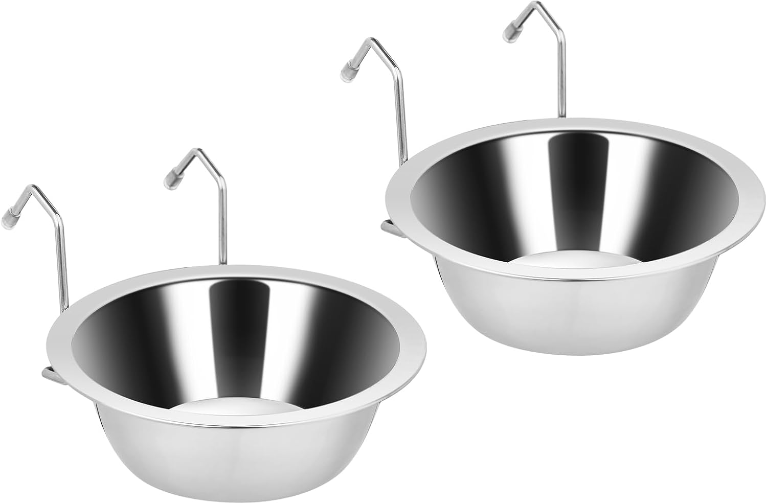 2PCS Kennel Water Bowl Hanging,Stainless Steel Puppy Bowls for Small Dog Cage,Kennel, Crate, Catio Accessories,Dog Crate Water Bowl Dish Feeder Food Holder No Spill(8oz/1cup) - Image 1