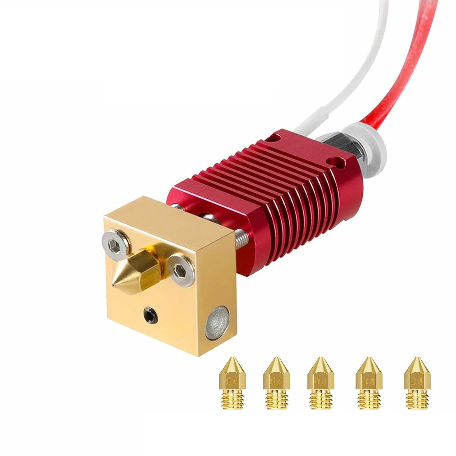 Extruder Heater Hot End Kit, Assembled MK8 Extruder Hot end Kit with 0.4mm Nozzle Silicon Sock Compatible with Creality Ender 3, Ender 3 Pro, Ender 3 V2 - Image 3