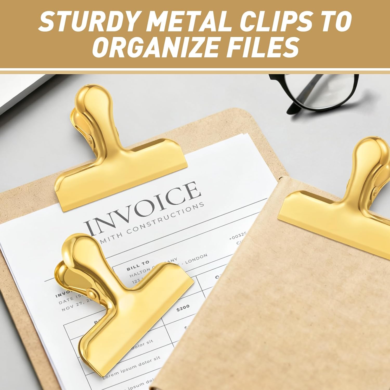 Chip Clips Bag Clips Gold Stainless Steel Clip for Food Storage,Air Tight Seal Chip Bag Clip 3 Inch Strong Food Clipp for Snack,Chips,Kitchen Decor,Home&Office Paper Heavy Duty-8 Pack - Image 7