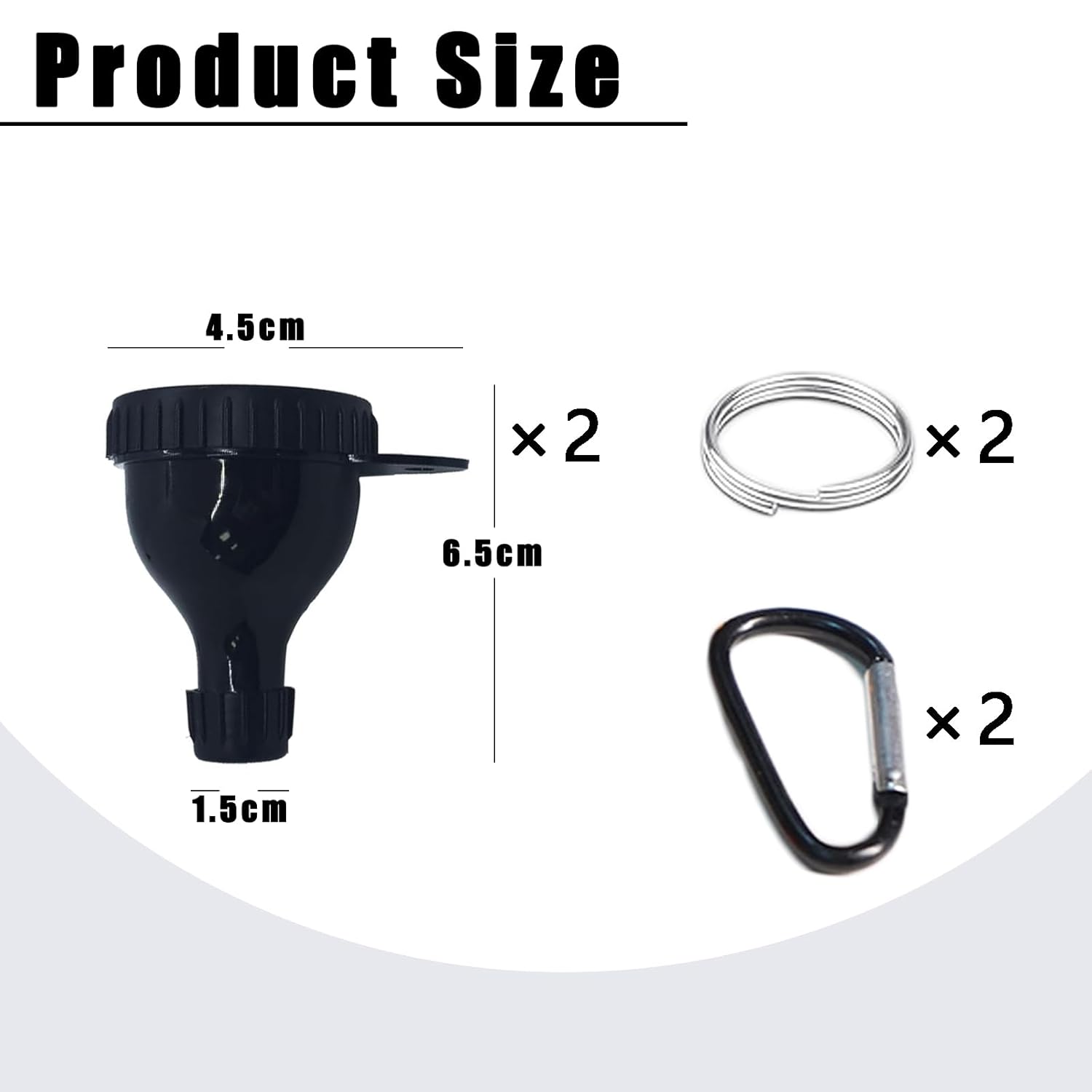 2 Pack Protein Powder Container to Go - Mini Funnel with Keychain and Keyring, Water Bottle Funnel for Shakers - Image 2