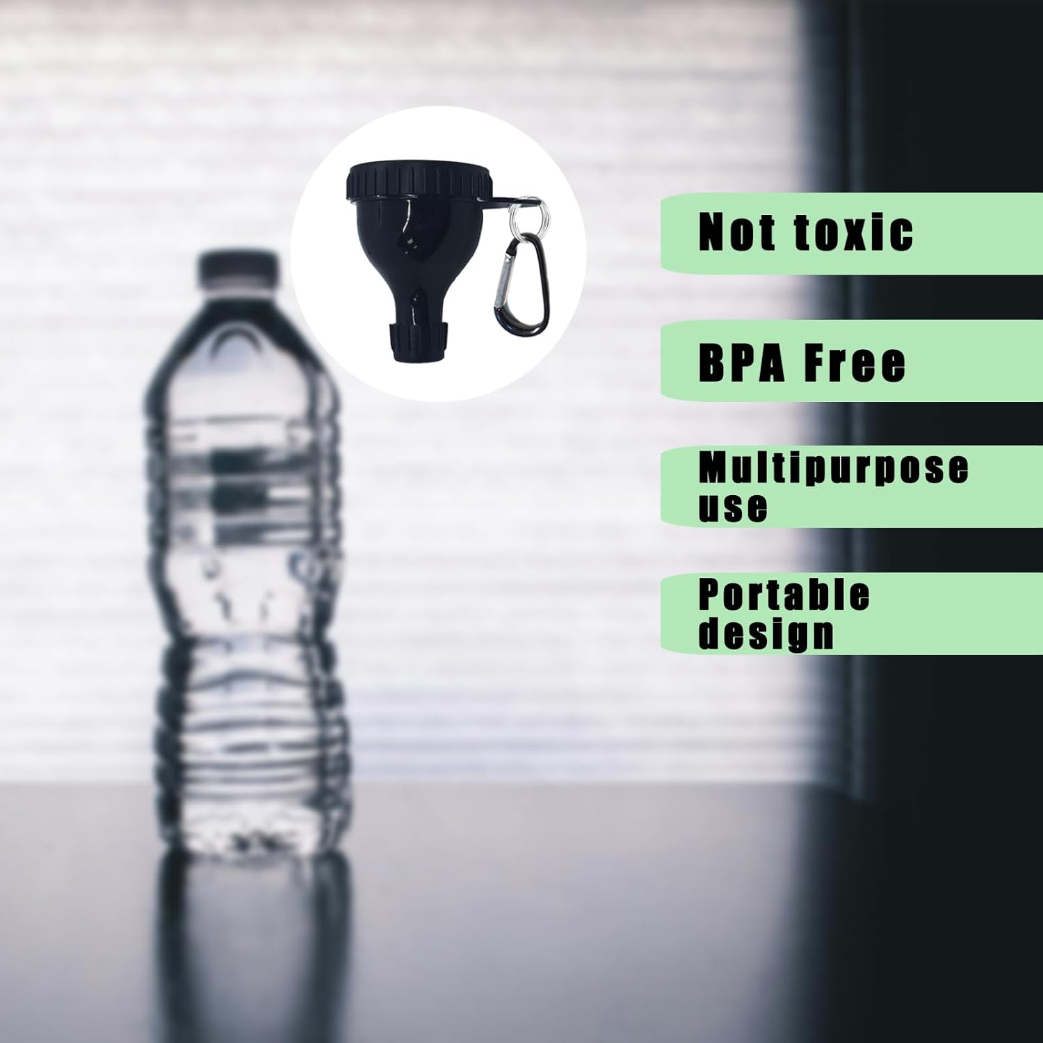 2 Pack Protein Powder Container to Go - Mini Funnel with Keychain and Keyring, Water Bottle Funnel for Shakers - Image 4