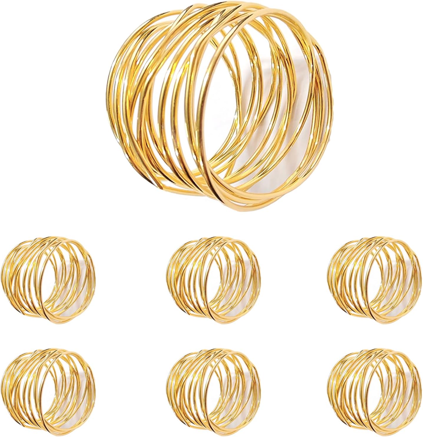 Gold Napkin Rings - 6 PCS l Napkin Rings(Twisted Wire) Napkin Holders Buckles for Family Dinner, Wedding, Party,Table Decorations - Image 1