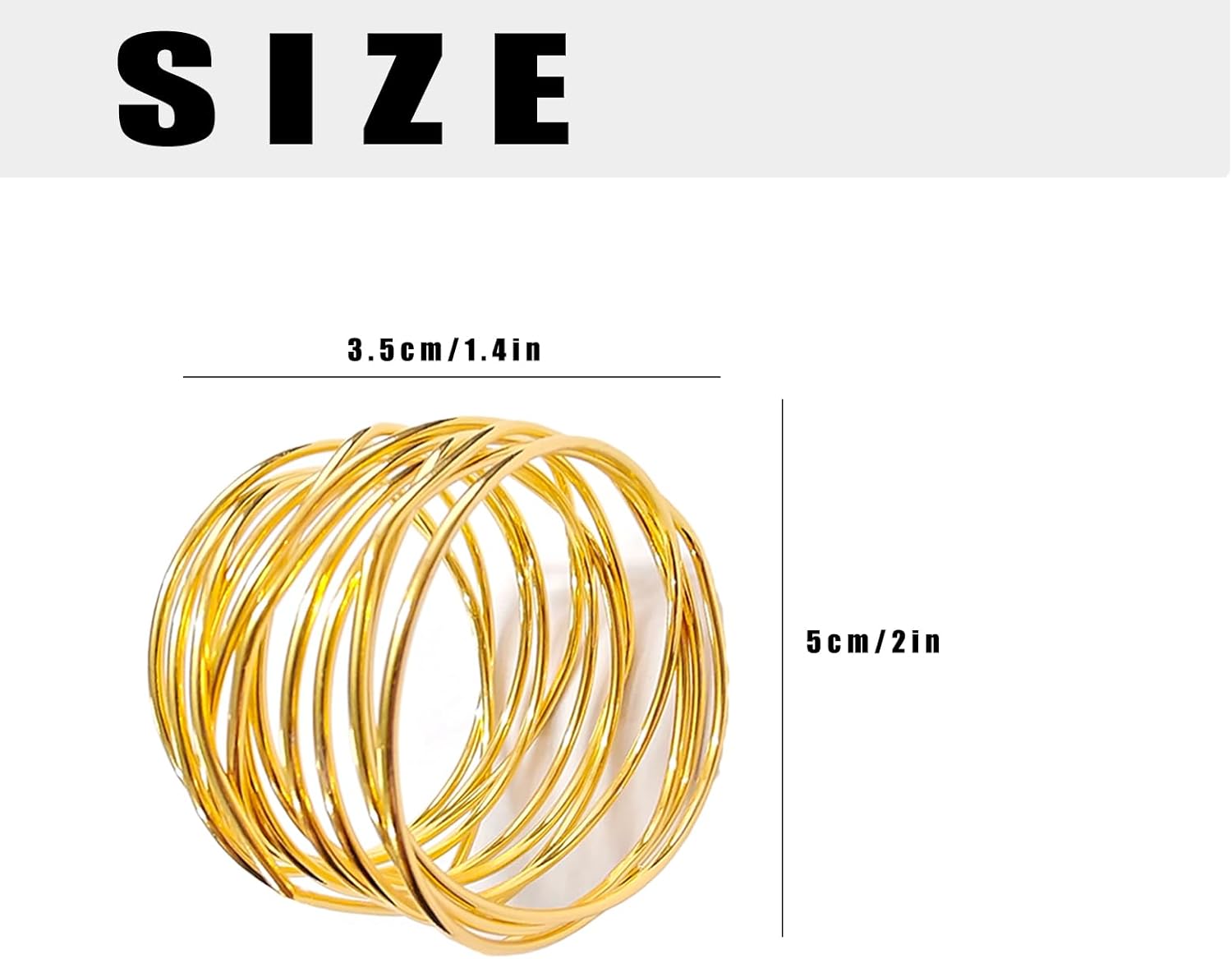 Gold Napkin Rings - 6 PCS l Napkin Rings(Twisted Wire) Napkin Holders Buckles for Family Dinner, Wedding, Party,Table Decorations - Image 2