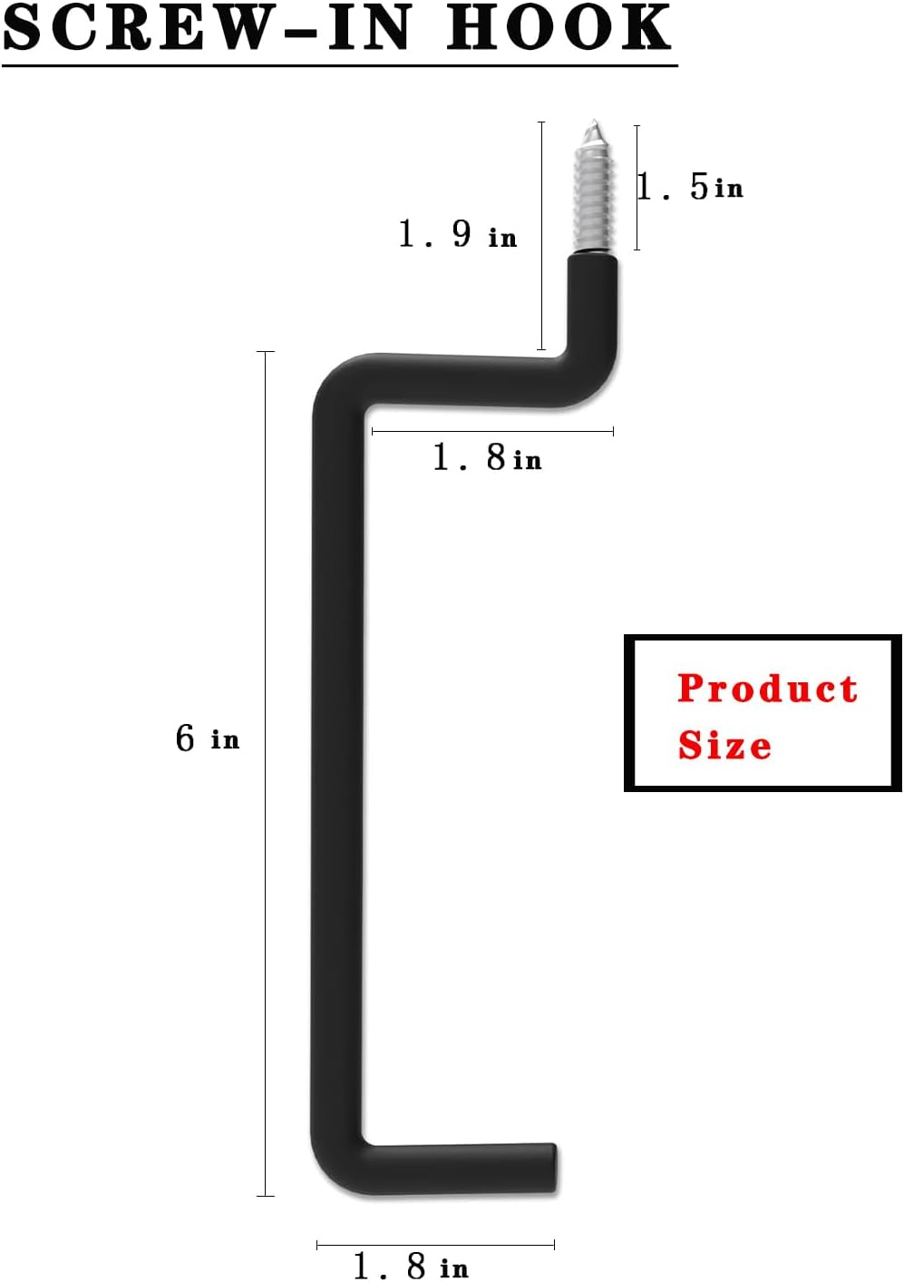 4 Pack Ladder Hooks-Bike Hooks(Black) Ladder Hanger for Ladder, Bike, Folding Chair, Cord, Hose, Wheelbarrow, Ideal Tool Organizer for Garage Wall Storage - Image 2