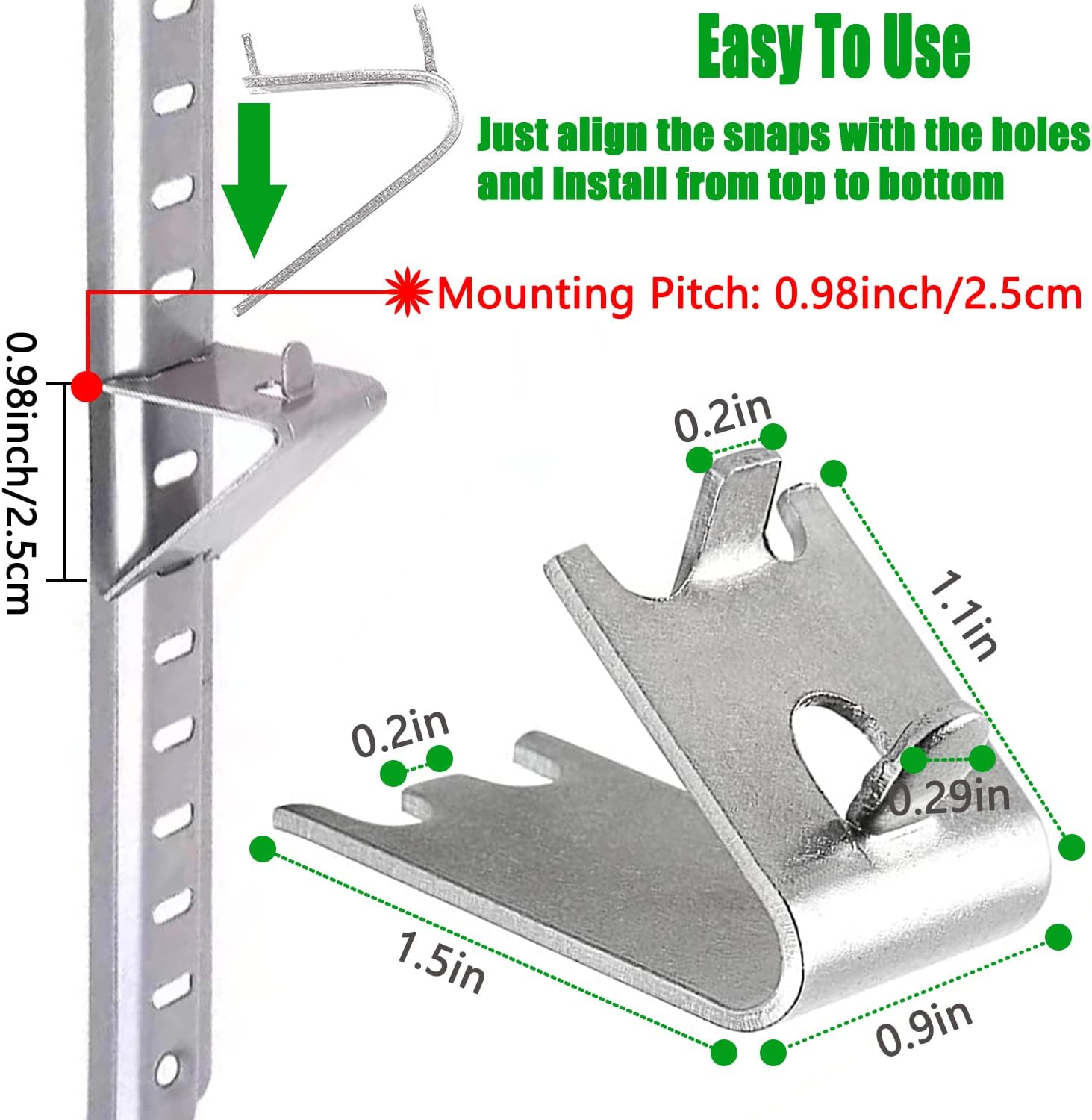 920158 Freezer Shelf Clip,Stainless Steel Shelf Clip for Refrigerator,Freezer Cooler Shelf Support,Replacement Shelf Square Buckles Clips (10) - Image 2