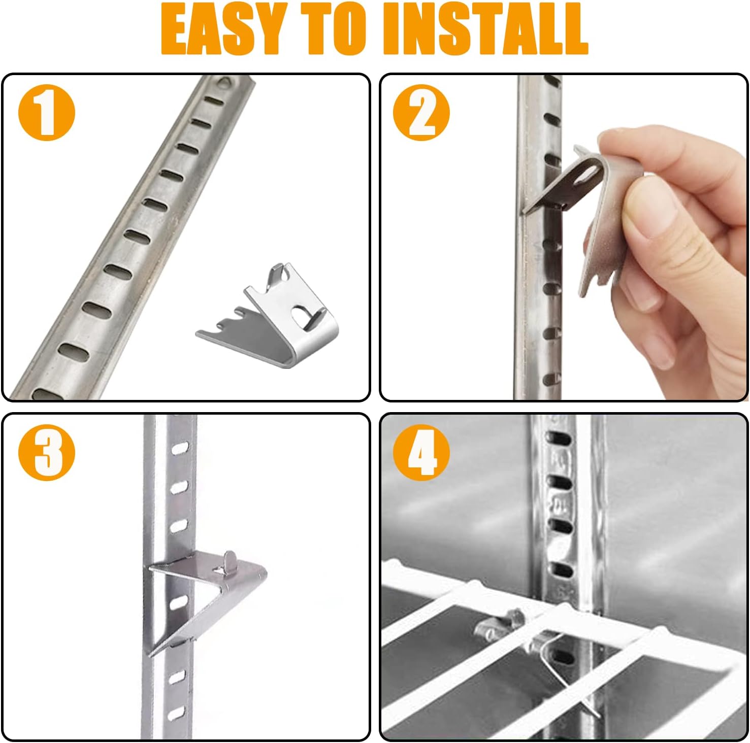 920158 Freezer Shelf Clip,Stainless Steel Shelf Clip for Refrigerator,Freezer Cooler Shelf Support,Replacement Shelf Square Buckles Clips (10) - Image 4