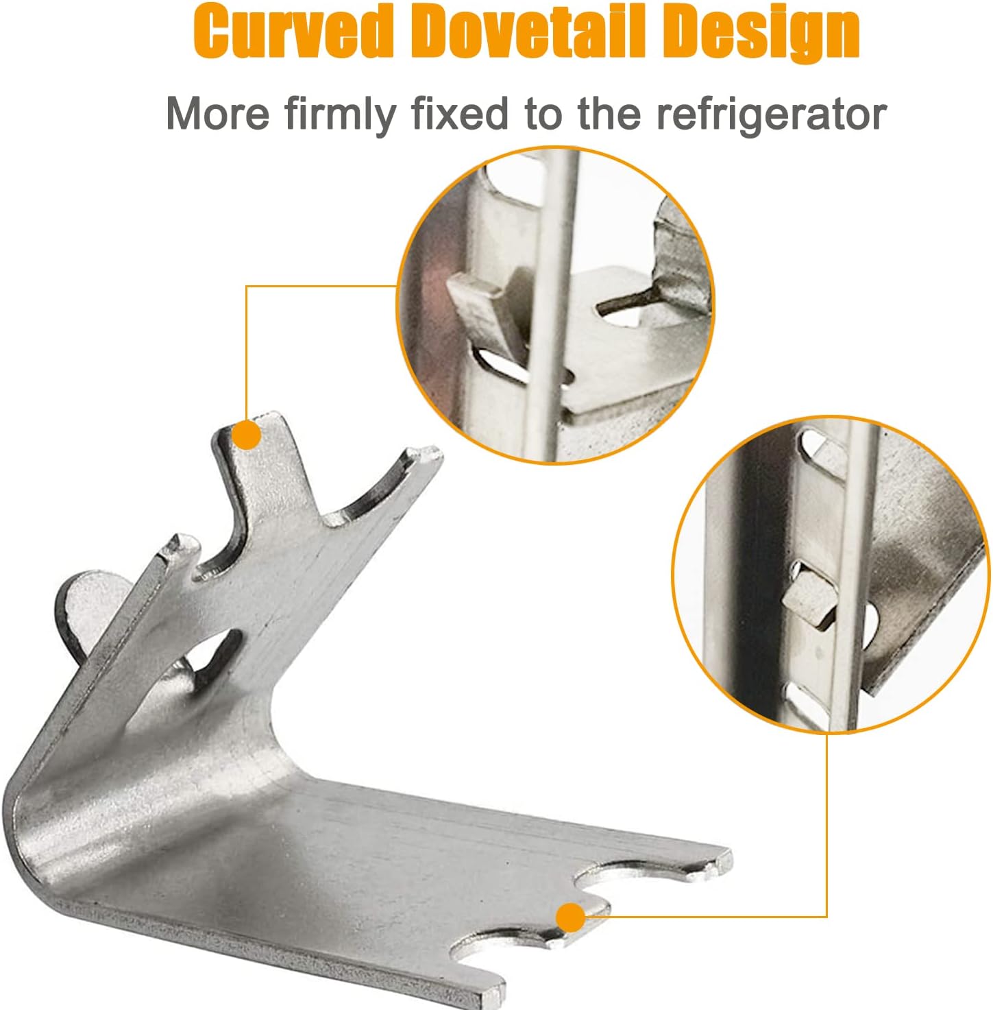 920158 Freezer Shelf Clip,Stainless Steel Shelf Clip for Refrigerator,Freezer Cooler Shelf Support,Replacement Shelf Square Buckles Clips (10) - Image 5