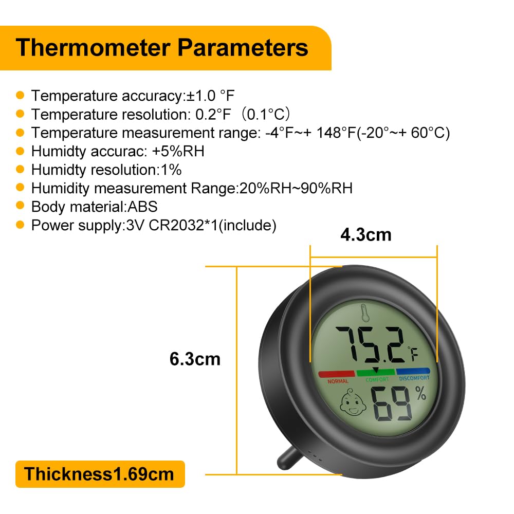 Digital Hygrometer Indoor Thermometer Humidity Meter Room Temperature Hydrometer Monitor Gauge for 3D Printer, Home, Office, Greenhouse, Incubators - Image 4