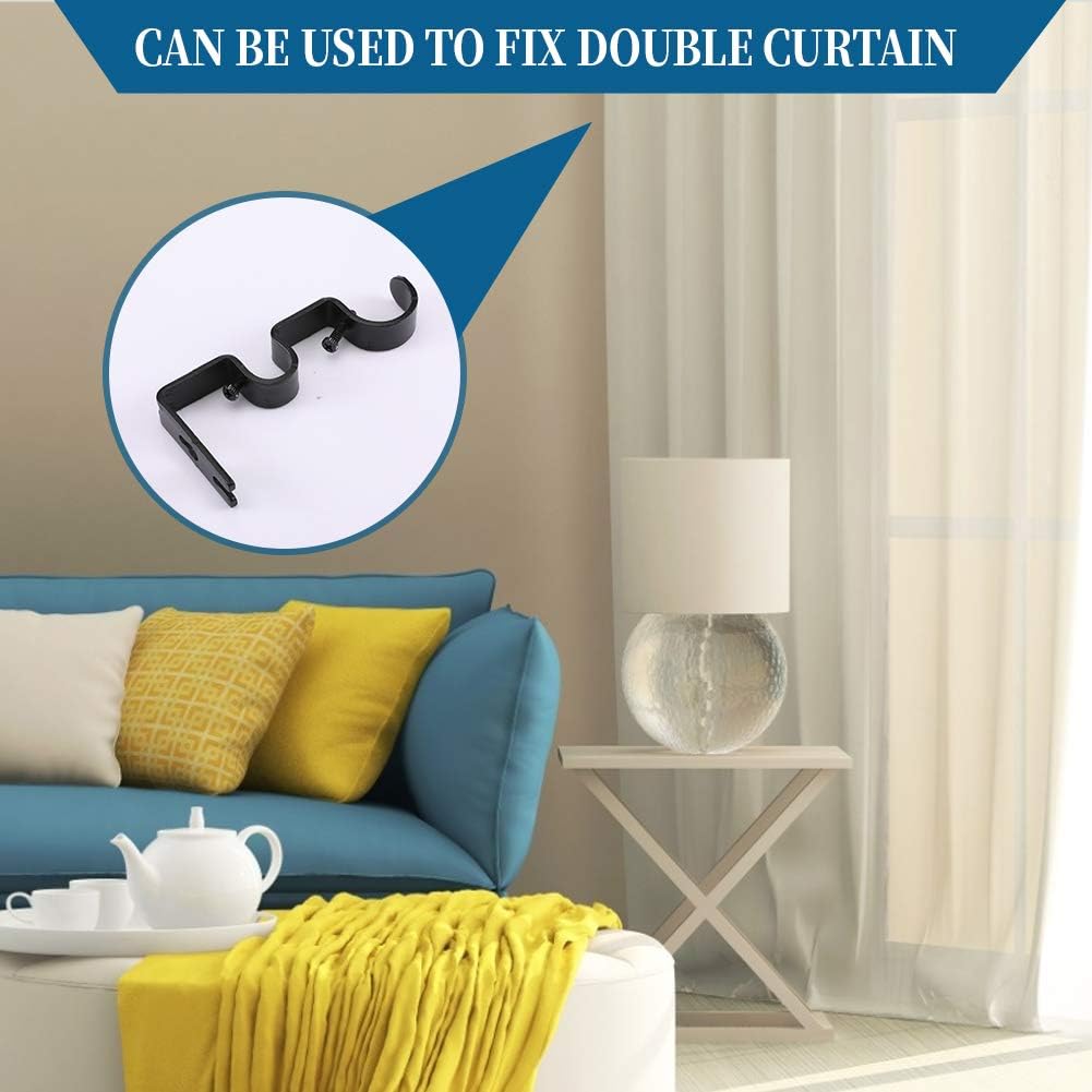 Heavy Duty Double Curtain Rod Brackets, 1