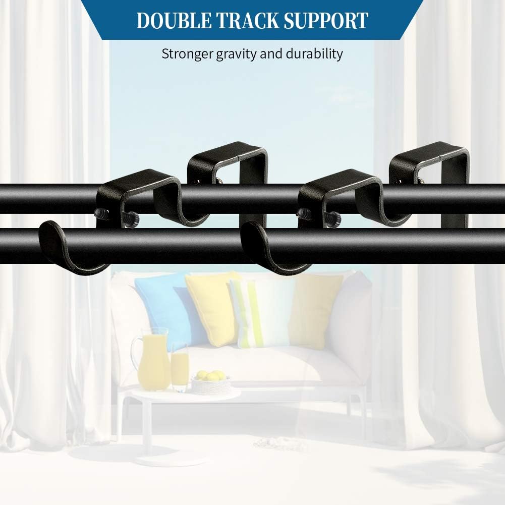 Heavy Duty Double Curtain Rod Brackets, 1