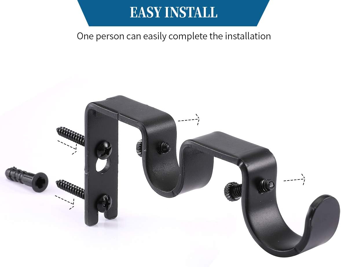 Heavy Duty Double Curtain Rod Brackets, 1