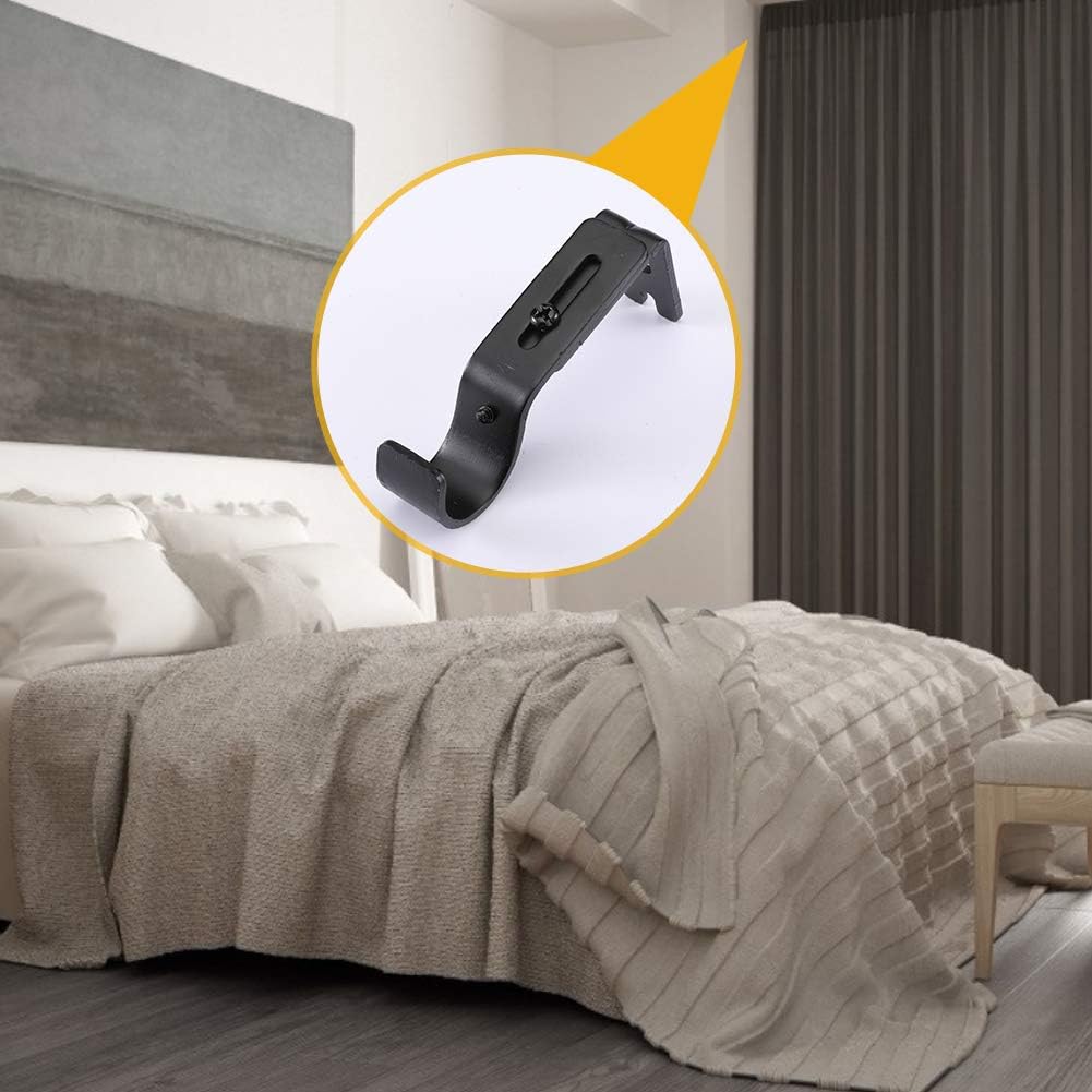 Heavy Duty Adjustable Curtain Rod Brackets and Holders - For 1 1/8 Inch & 1 1/4 Inch Rod, 2 PCS Black - Image 4