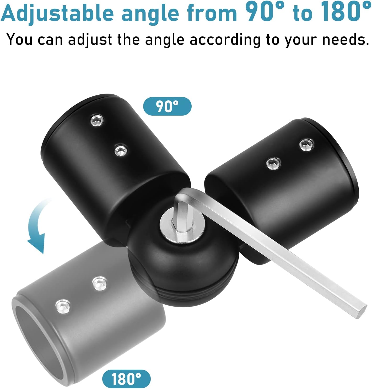 Curtain Rod Corner Connector Heavy Duty Hinged Elbow Connector, Adjustable Corner Curtain Rod Connector for 1 Inch Bay Window Curtain Rods, Black 1 Pack - Image 4
