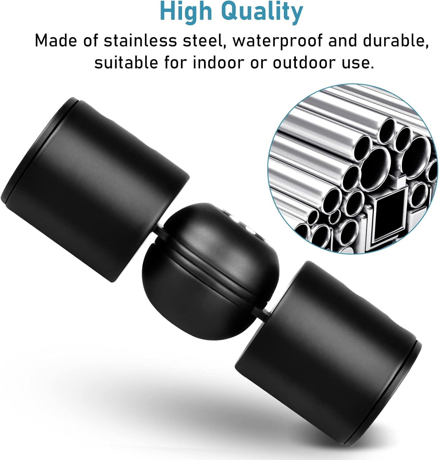 Curtain Rod Corner Connector Heavy Duty Hinged Elbow Connector, Adjustable Corner Curtain Rod Connector for 1 Inch Bay Window Curtain Rods, Black 1 Pack - Image 5