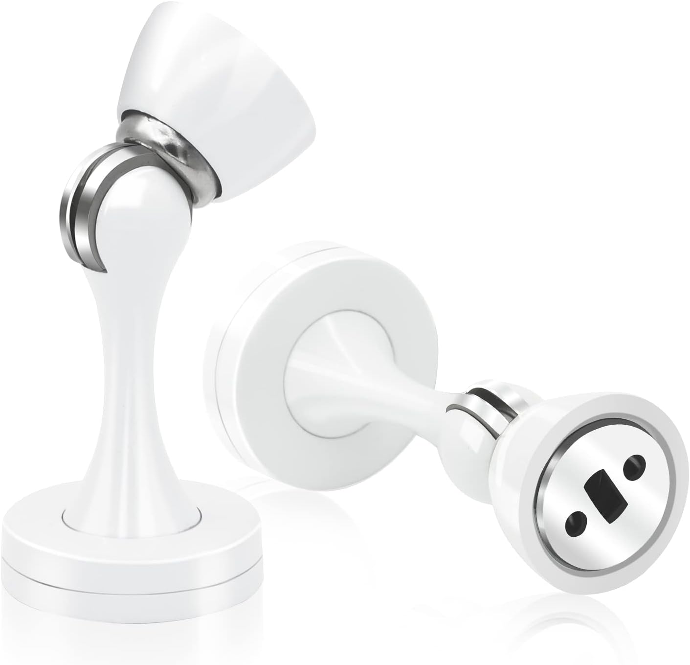 Door Stopper, Magnetic Door Stop White Wall Floor Mount Magnetic Door Stoppers Stainless Steel Magnetic Door Holder Catch Heavy Duty Modern Door Stops for Bottom of Door, 2 Pack - Image 1