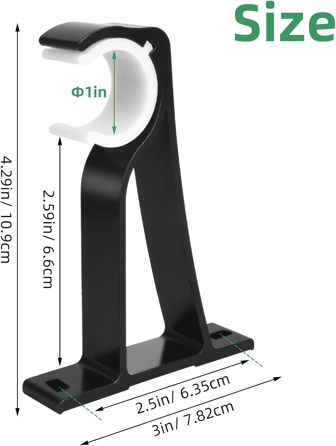 Curtain Rod Bracket, 4 Pack Heavy Duty Rods Holders Black Curtain Rod Hooks Brackets for Wall Single Drapery Rods Hangers Support Fit for 1 Inch Drape Pole - Image 2