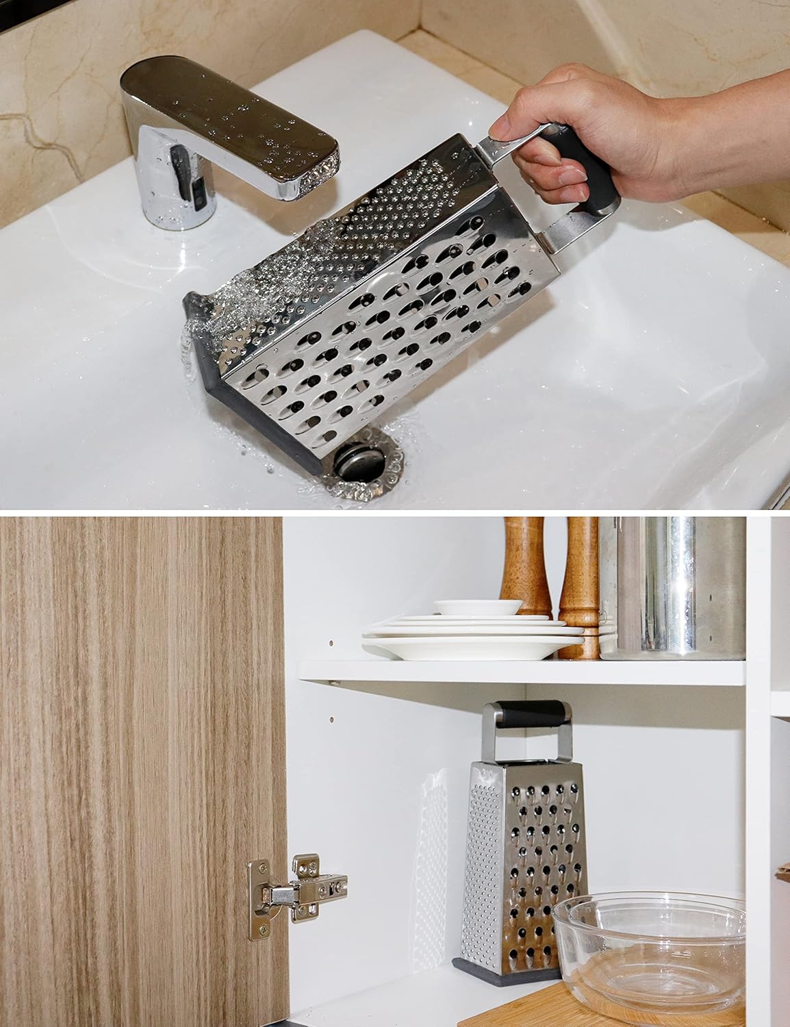 Cheese Grater, Box Grater for Cheese Stainless steel Vegetable Slicer Food Shredder 4-sided Convenience for kitchen - Image 7