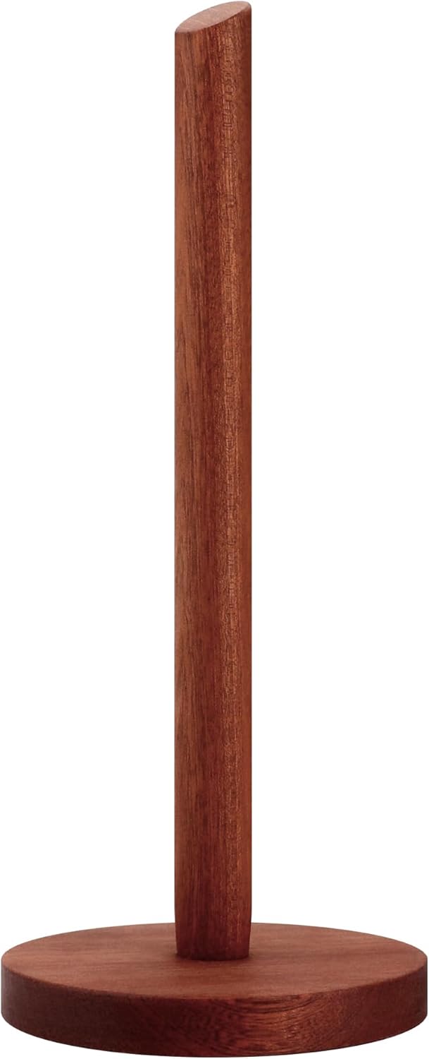 Wooden Paper Towel Holder Countertop - Solid Ebony Paper Towel Dispenser Stand, Walnut - Image 1