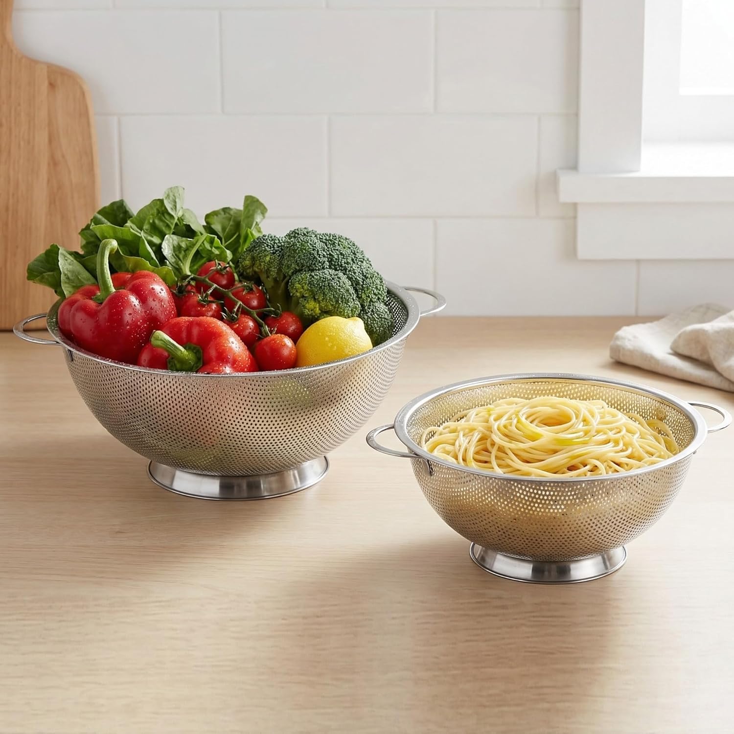 Colander Stainless Steel 3-Quart, Strainer for Kitchen Food, Dishwasher Safe - Image 6