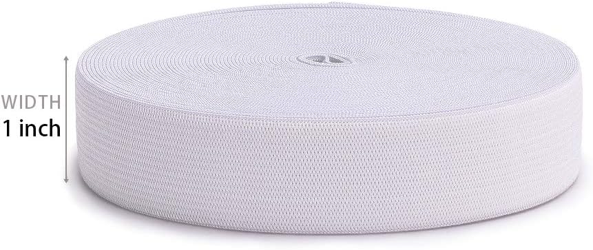 Elastic Bands for Sewing White 1 Inch 12 Yard High Elasticity Knit Spool Sewing Band for Waistbands Pants Clothes and Crafts DIY, - Image 4