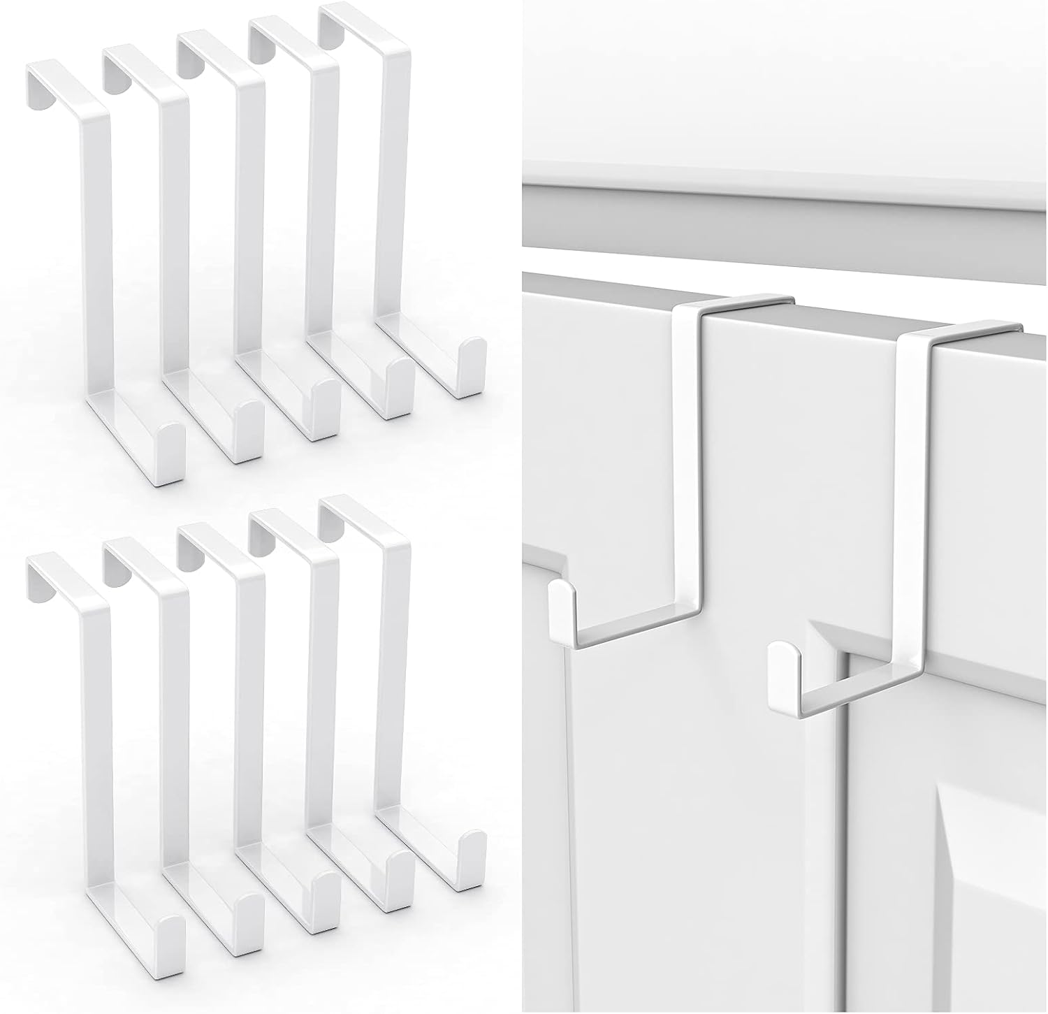 Over The Door Hooks 10 Pack, Z-Shaped Door Hanger Hook Fits The 1 3/8