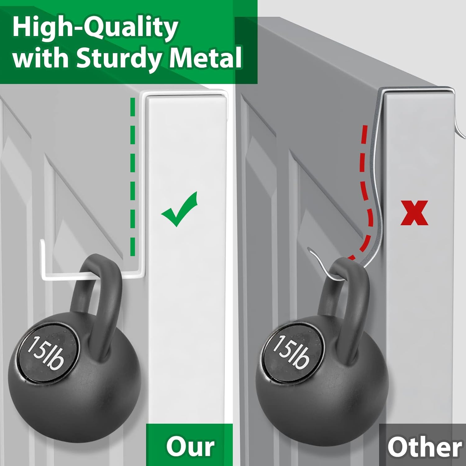 Over The Door Hooks 10 Pack, Z-Shaped Door Hanger Hook Fits The 1 3/8