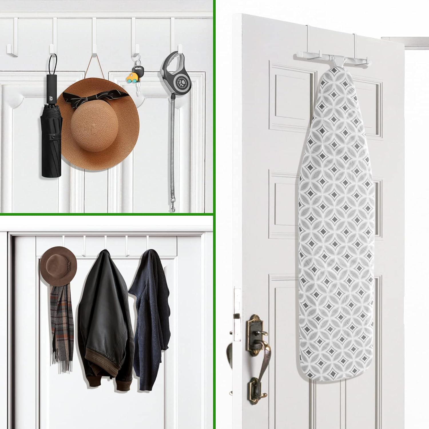 Over The Door Hooks 10 Pack, Z-Shaped Door Hanger Hook Fits The 1 3/8