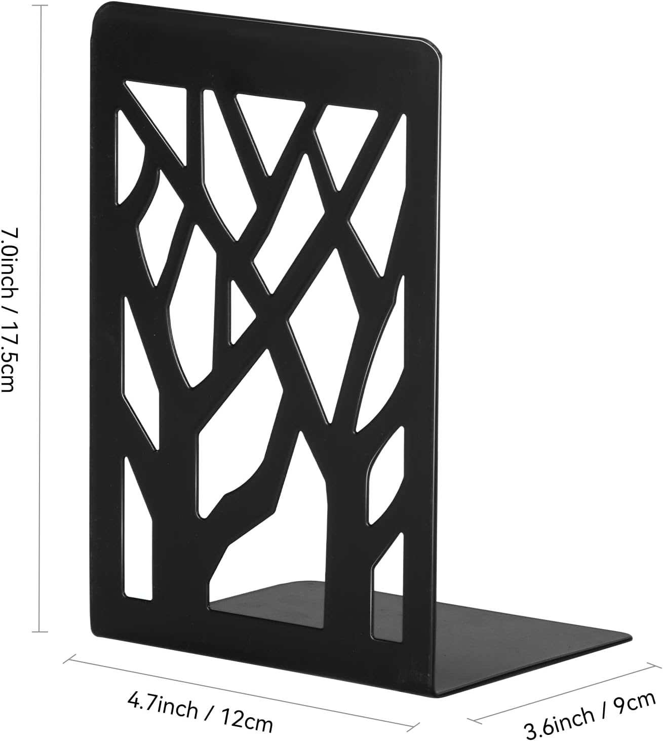 Book Ends, Bookends, Book Ends for Shelves, Bookends for Shelves, Bookend, Book Ends for Heavy Books, Book Shelf Holder Home Decorative, Metal Bookends, Bookend Supports, Book Stoppers (1 Pair, Black) - Image 4