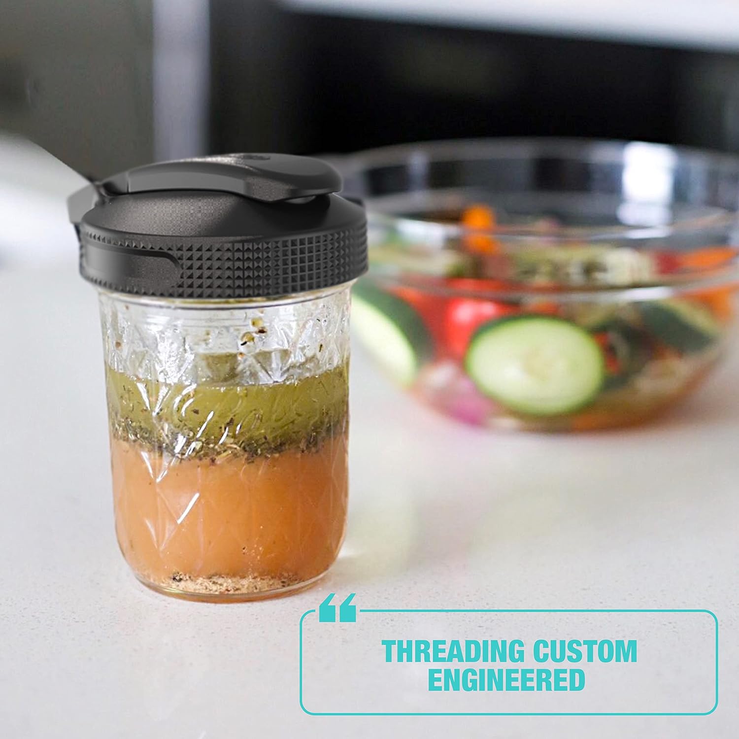 Multi Top Flip Cap Mason Jar Lid - Regular Mouth Mason Jar Pour Lids Small Mouth Mason Jar Lids Pour Spout and Flip Cap – Sip, Pour, Store & More - Leakproof Mason Jar Pour Spout Lid 2-Pack - Image 6