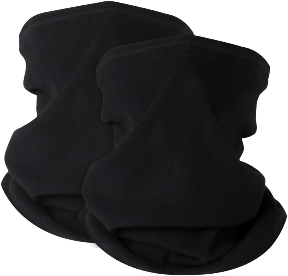 2 Pack Winter Neck Warmer Gaiter,Soft Fleece Windproof Face Cover Mask Scarf Bandana for Men & Women Outdoor Sports - Image 1