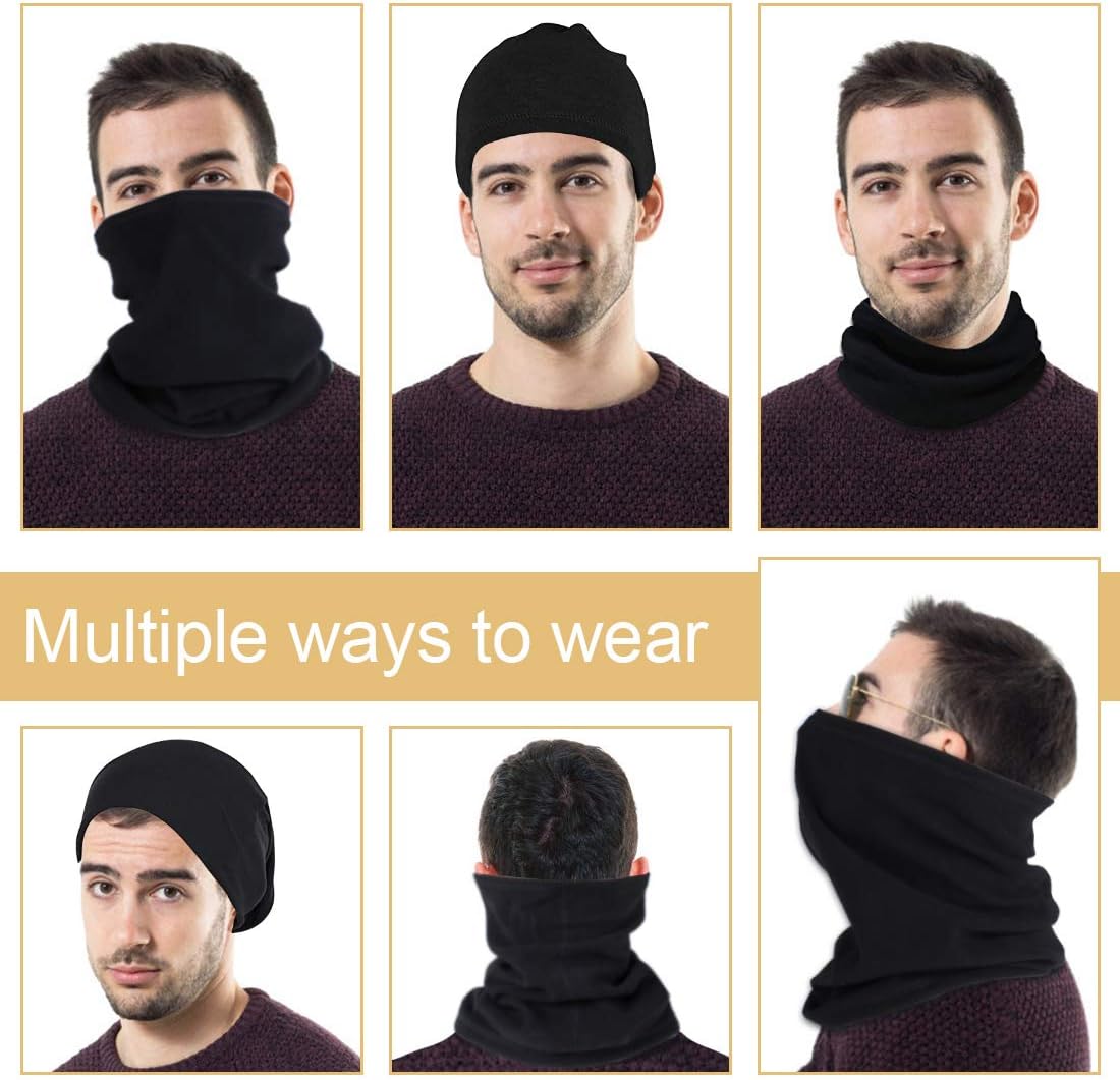 2 Pack Winter Neck Warmer Gaiter,Soft Fleece Windproof Face Cover Mask Scarf Bandana for Men & Women Outdoor Sports - Image 5
