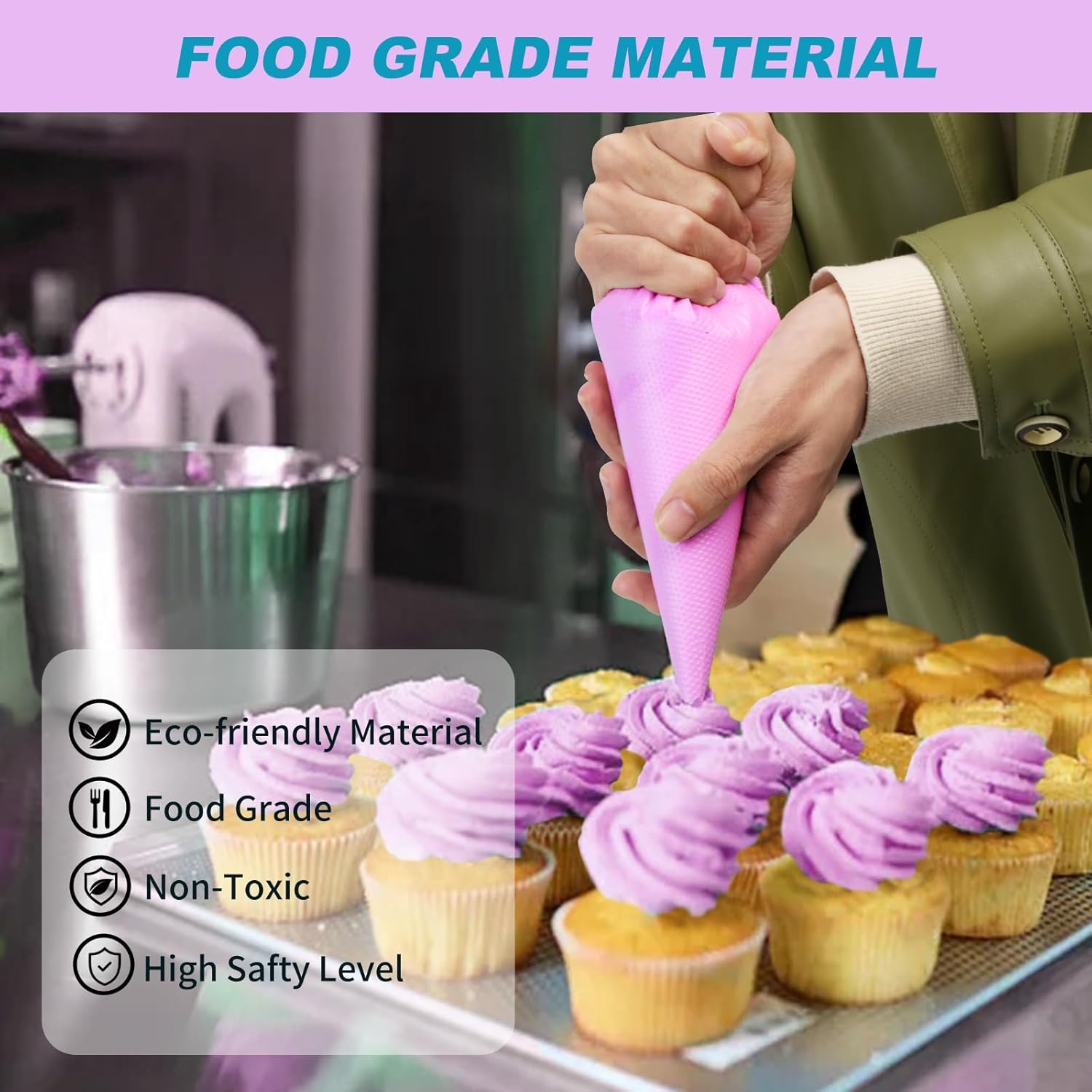 Piping Bags 16 Inch - Disposable Piping Bags 100pcs, Large Pastry Bags, Thickened Frosting Bags, Cake Decorating Bags, Large Piping Bags, Icing Bags for Cake Decorating - Image 5