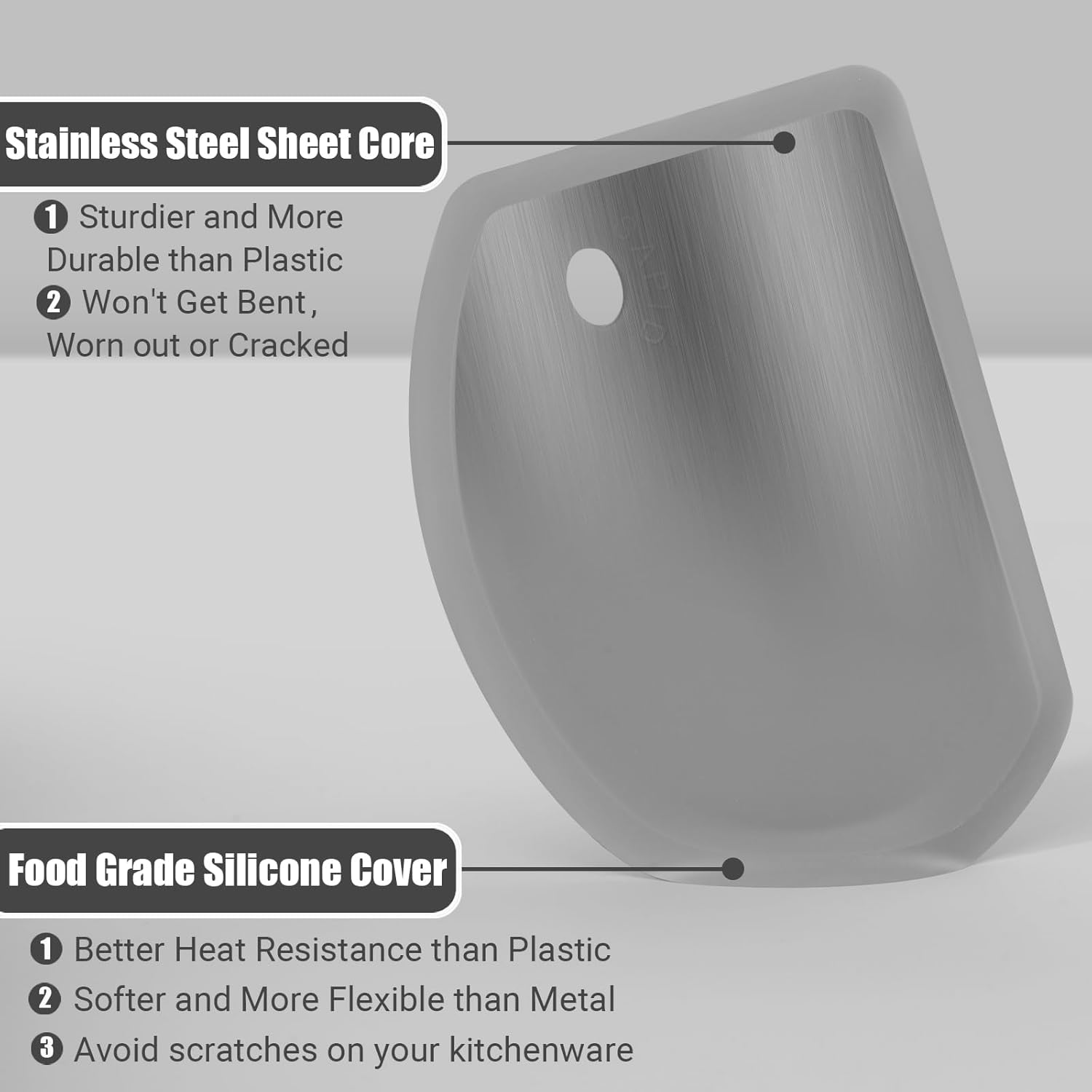 Silicone Bowl Scraper Flexible Curved Edge, Food Grade Bench Dough Scraper for Baking Sourdough Bread, Cake, Fondant Icing, Heat- Resistance Kitchen Dish Pan Scrapers (5.98
